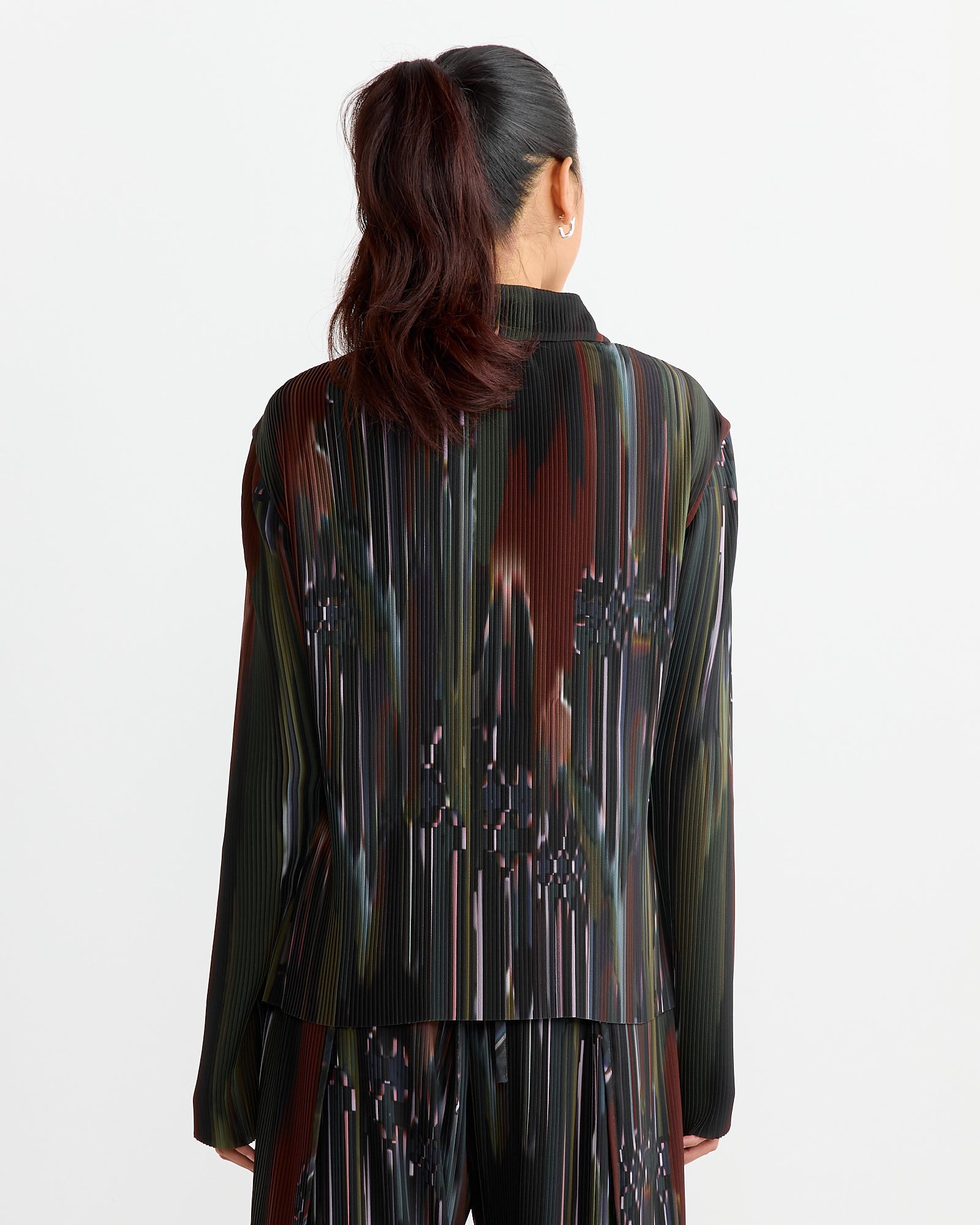 Knight Plisse Shirt in Dark Tetris Drips