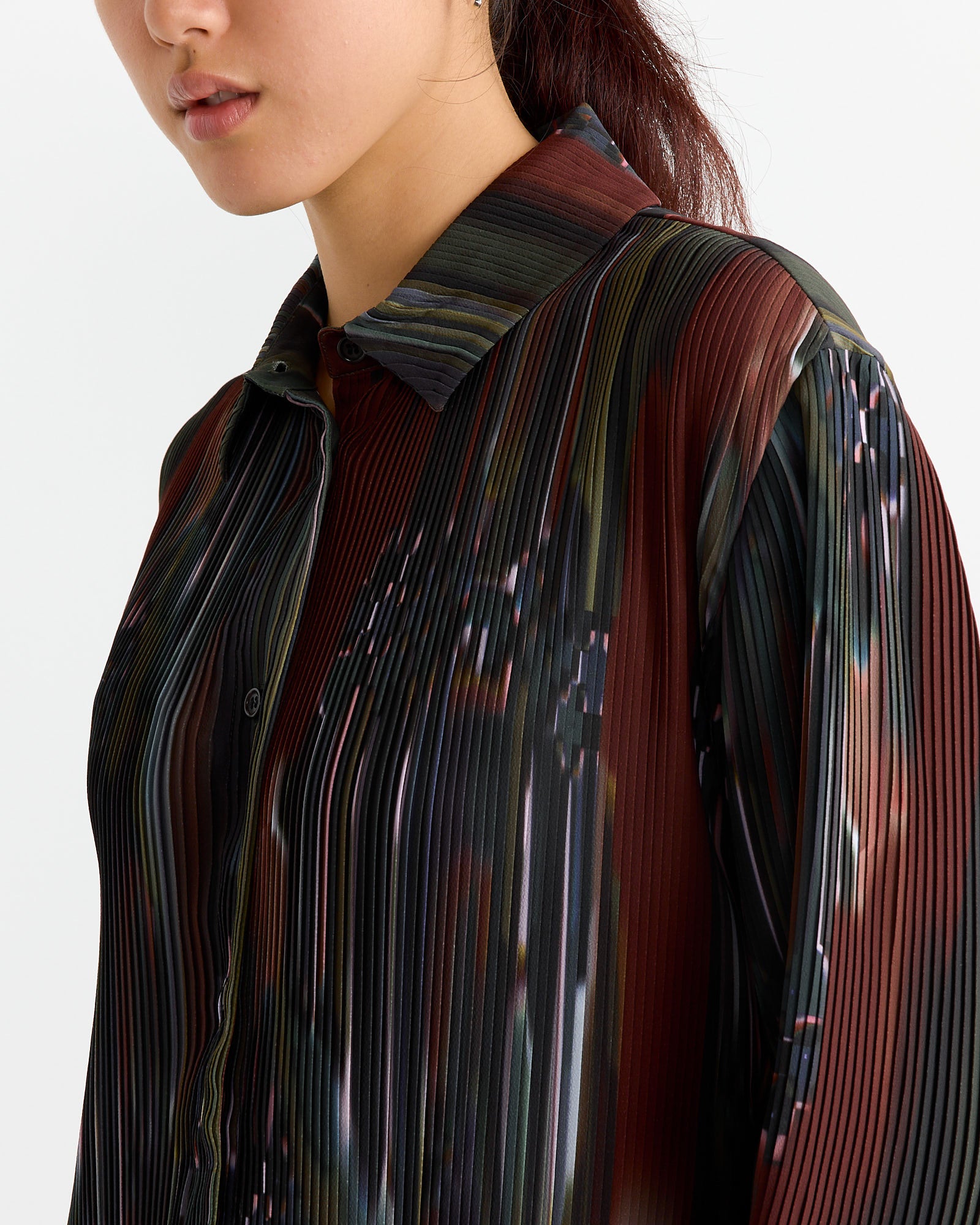 Knight Plisse Shirt in Dark Tetris Drips