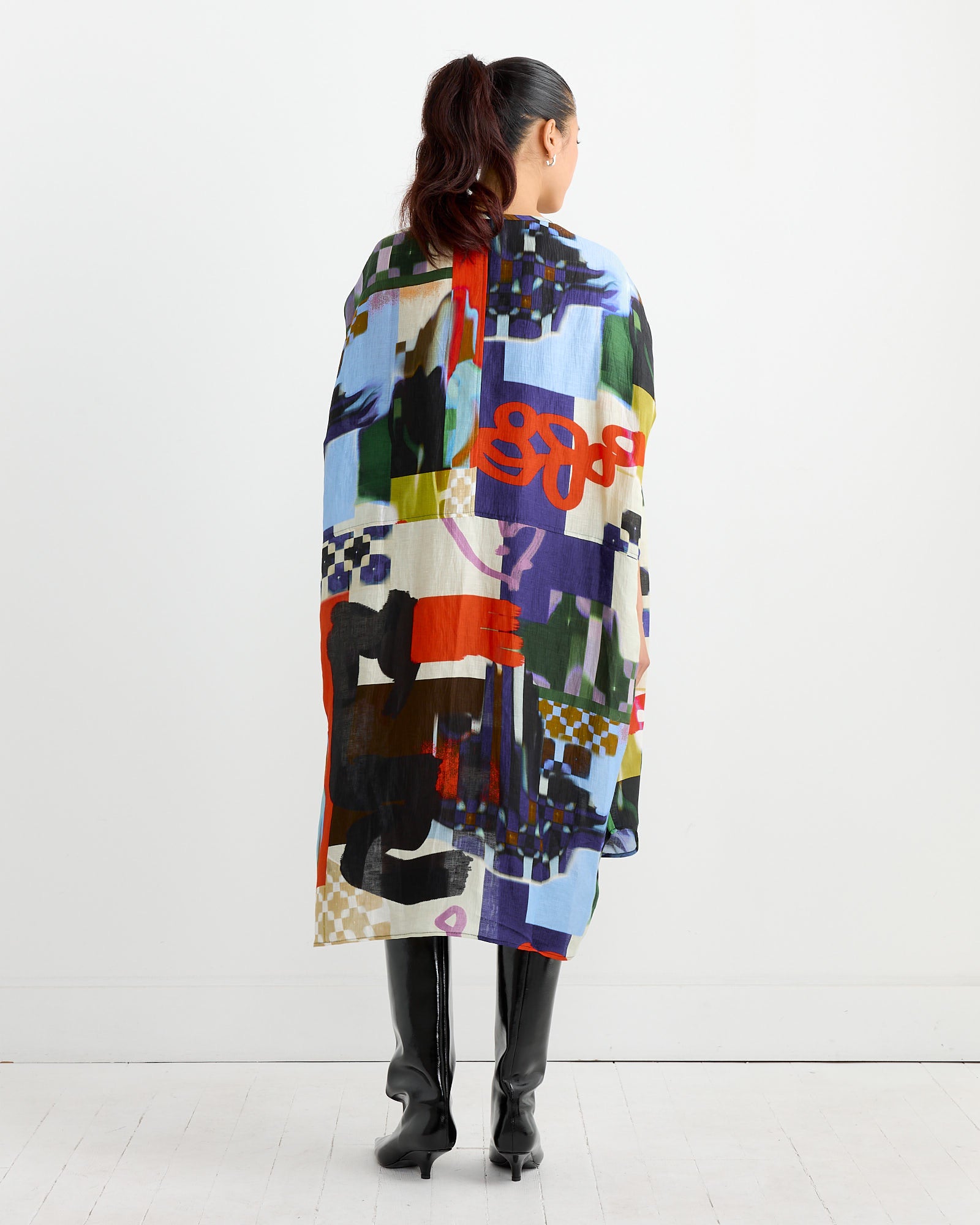 Renew Silk Dress in Playground Collage