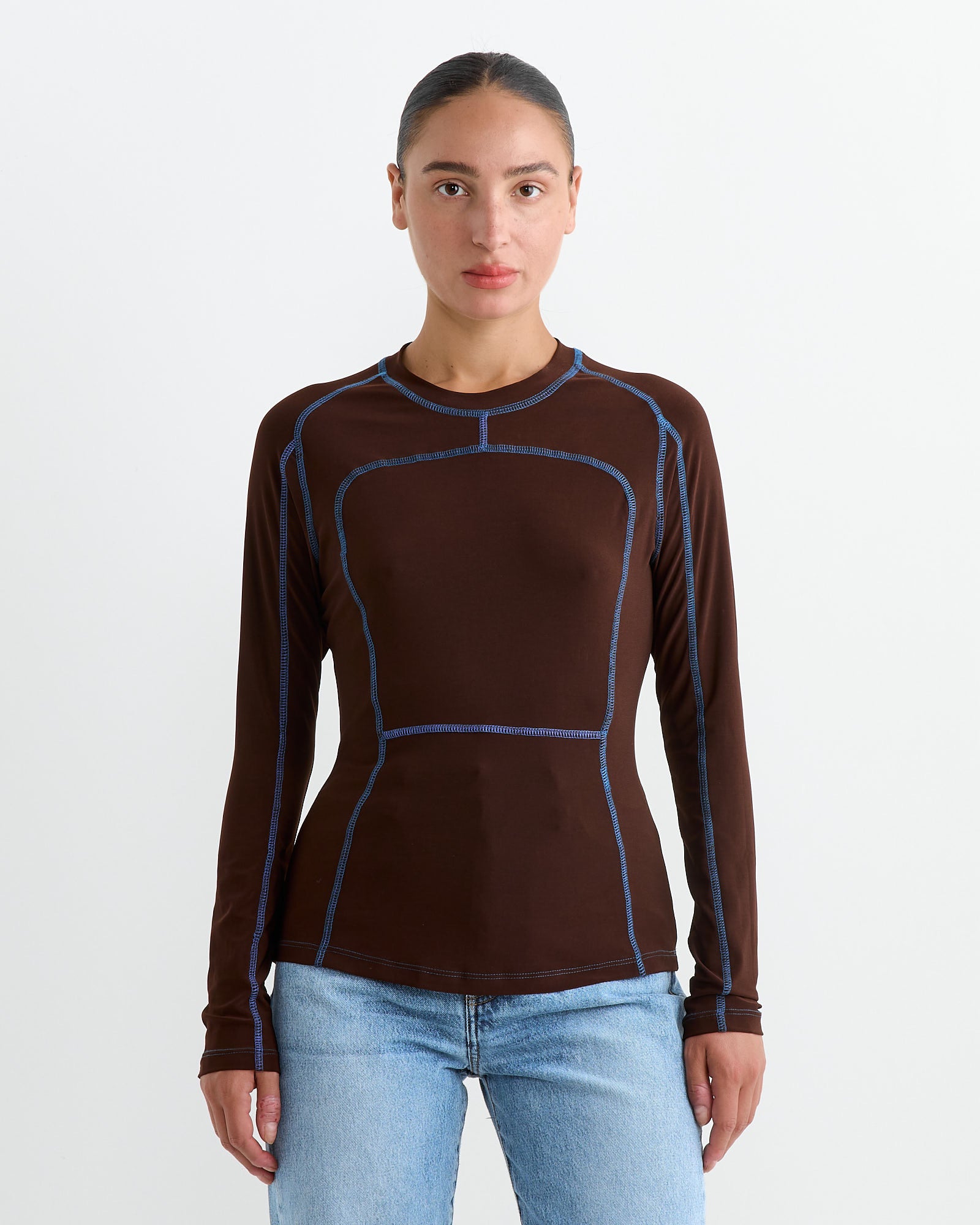 NOMIA L/S Paneled Scuba Top Bark/Cobalt - Bark/Cobalt / S (264165)