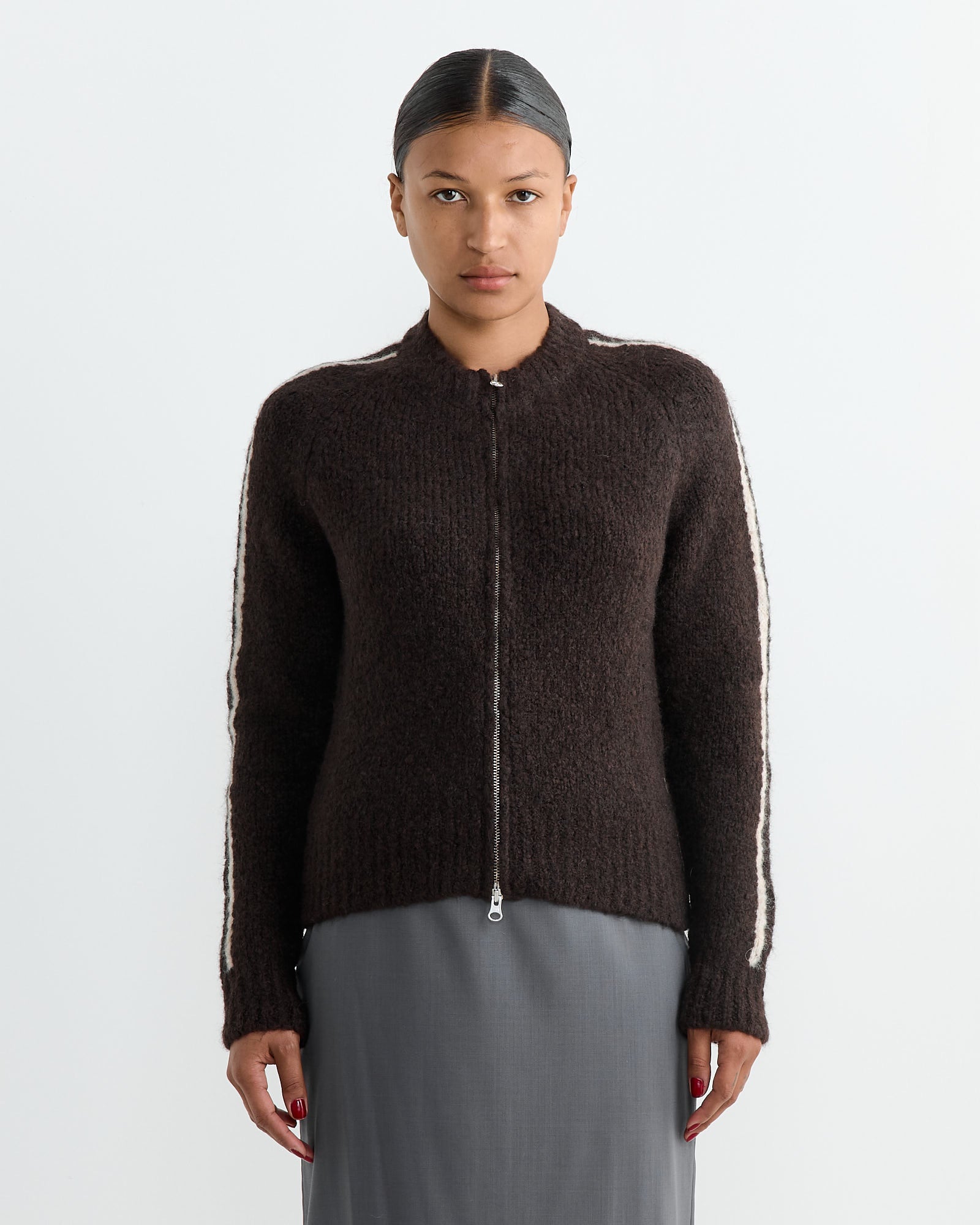 Paloma Wool Grand Slam Zip Knit Brown - Brown / S (264219)