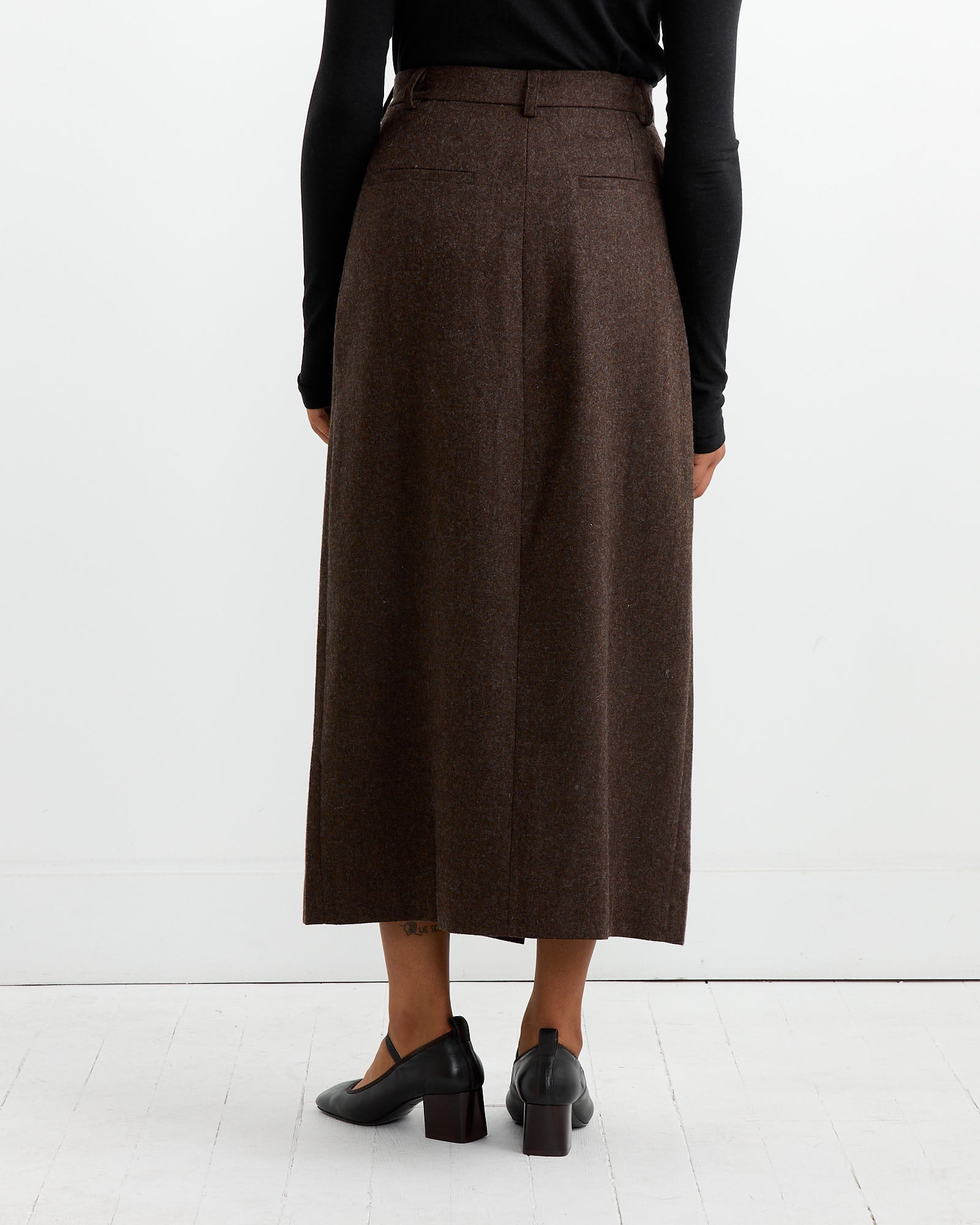 Mijeong Park Wool Blend Maxi Wrap Skirt Brown - Brown / S (264289)