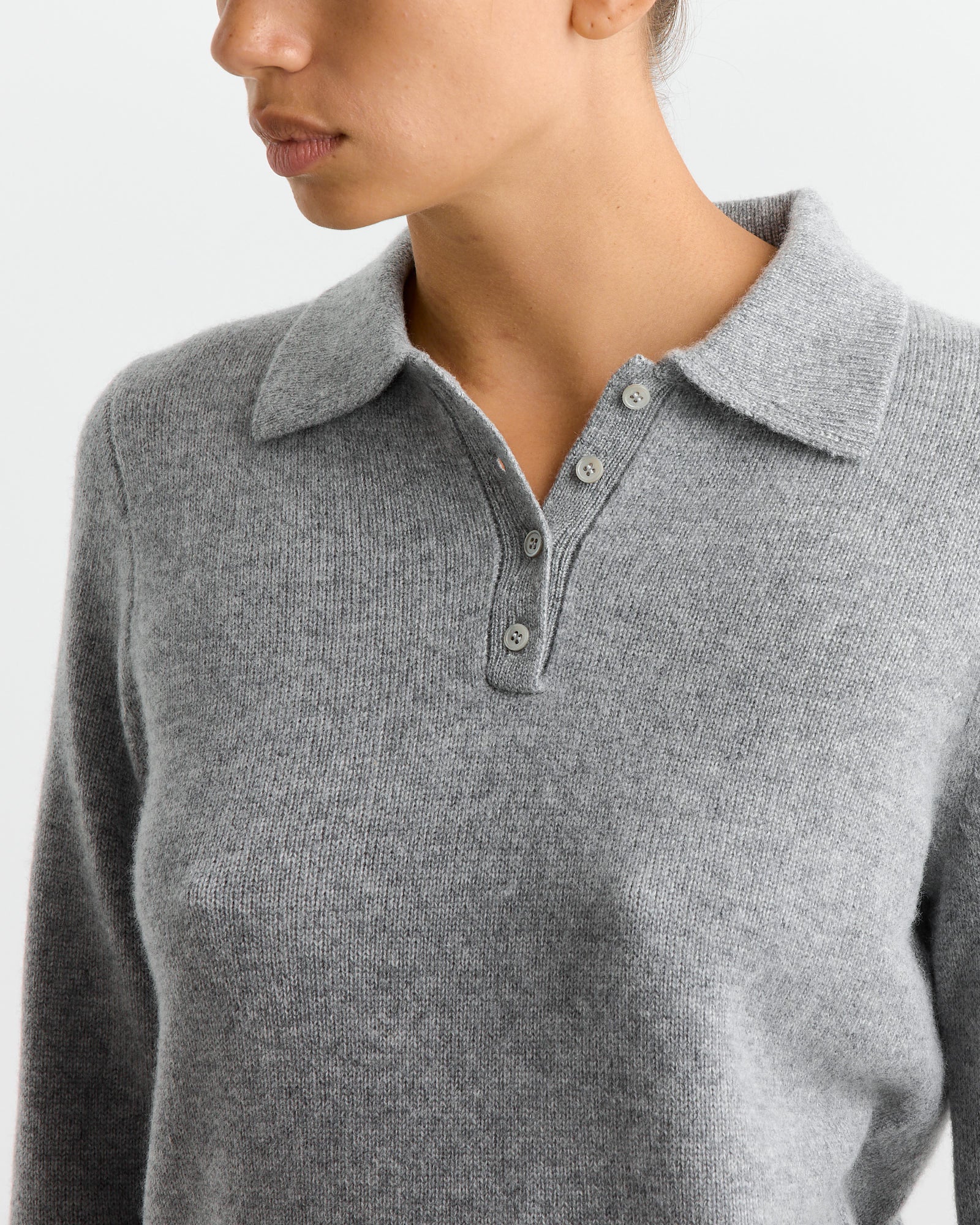 Alice Polo in Heather Grey