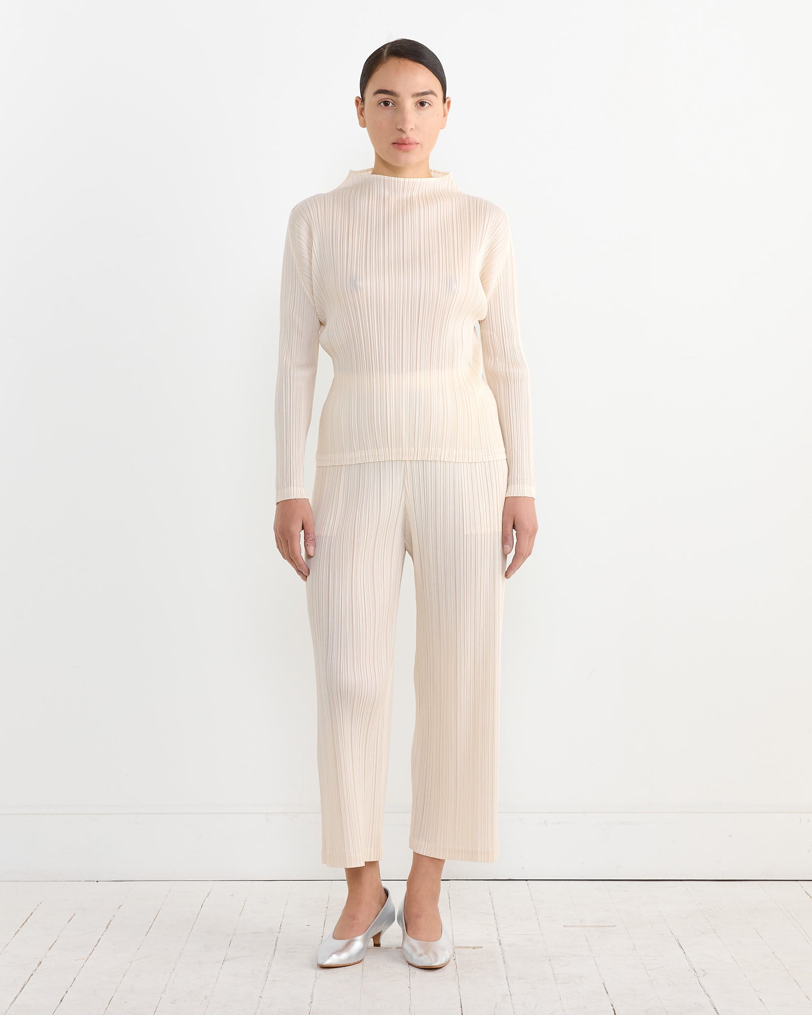 Issey Miyake Pleats Please MC Dec Top Off White - Off White / 3 (264377)