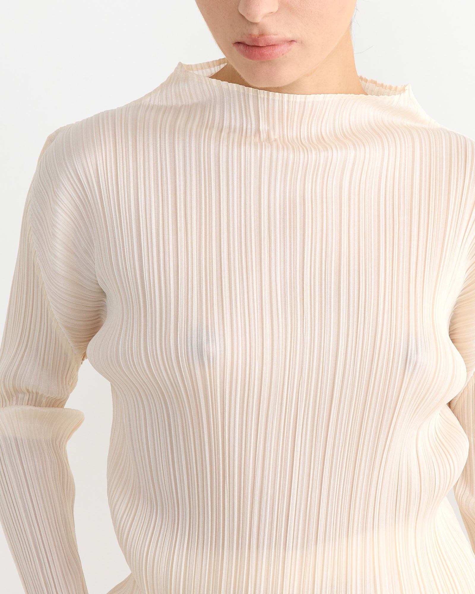 Issey Miyake Pleats Please MC Dec Top Off White - Off White / 3 (264377)