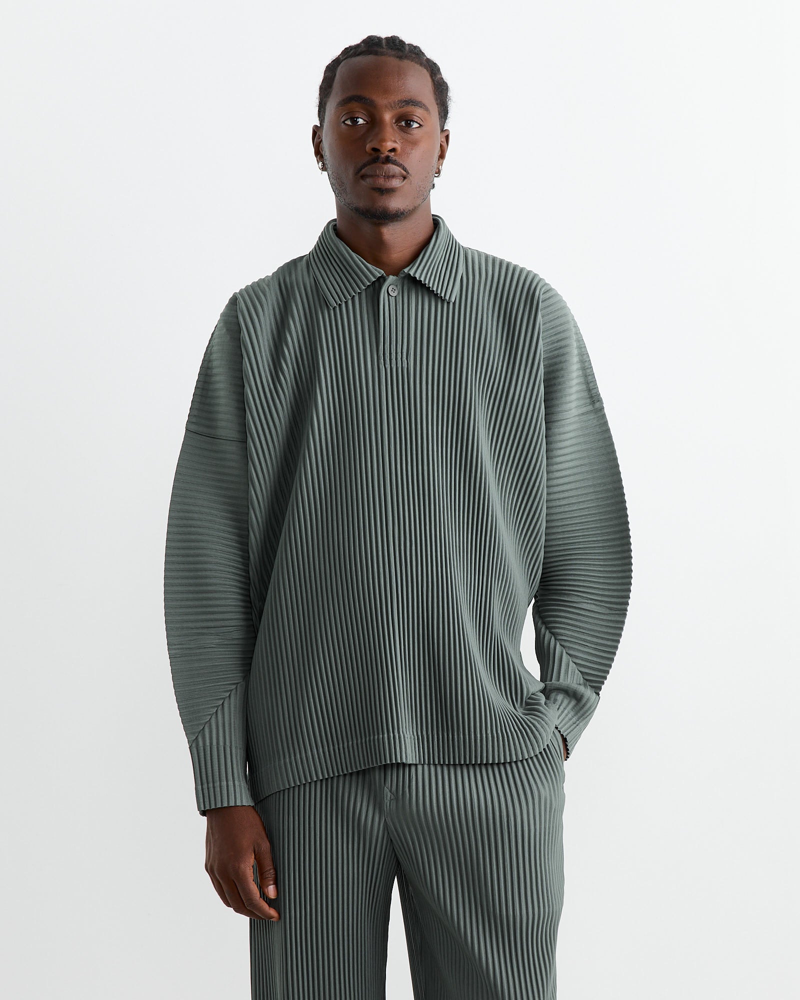 Issey Miyake Homme Plisse MC Oct Shirt Moss Green - Moss Green / 3 (264436)