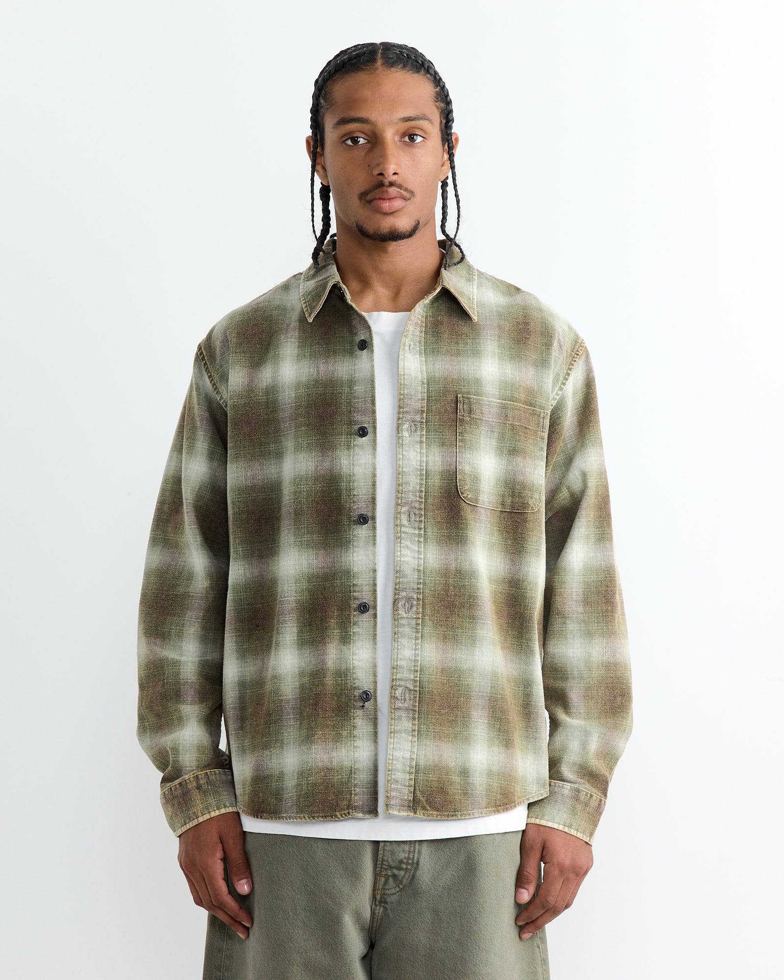 Stussy Rocco Plaid Shirt Green - Green / L (264455)