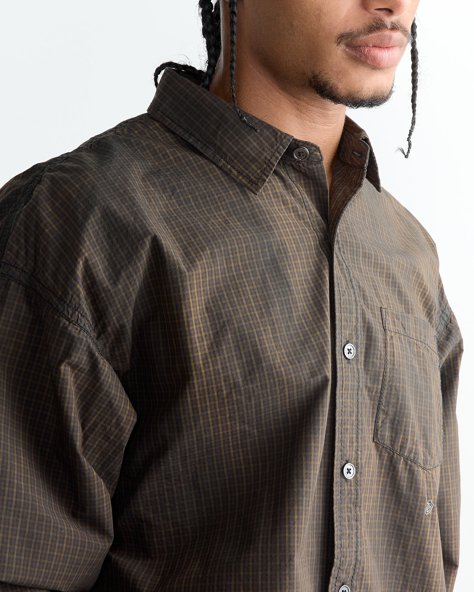 Stussy Classic Sprayed L/S Shirt Tan - Tan / L (264459)