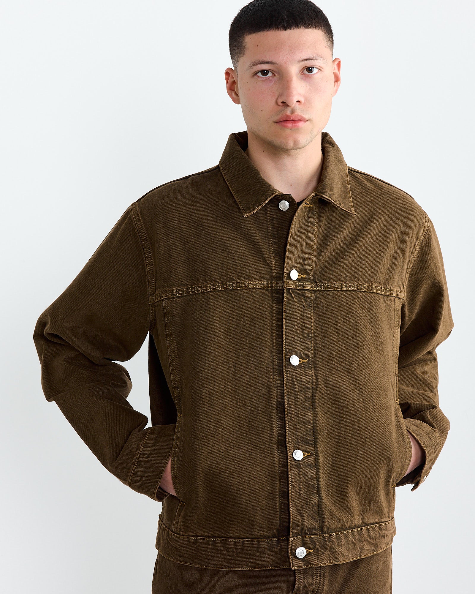 Stussy Trucker Denim Jacket Mushroom - Mushroom / L (264467)