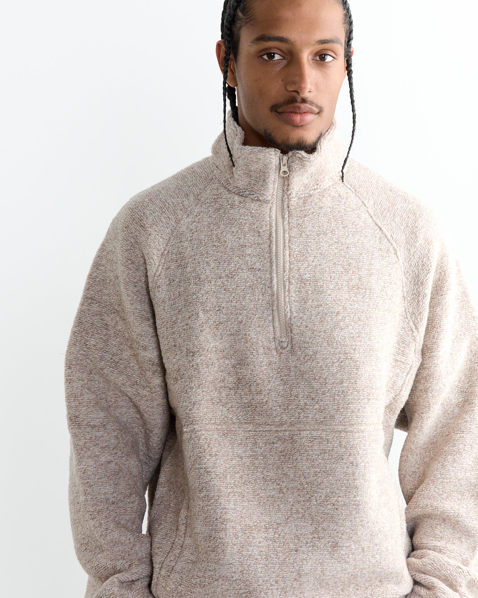 Stussy Wool Blend Sherpa Mock Tan - Tan / L (264504)