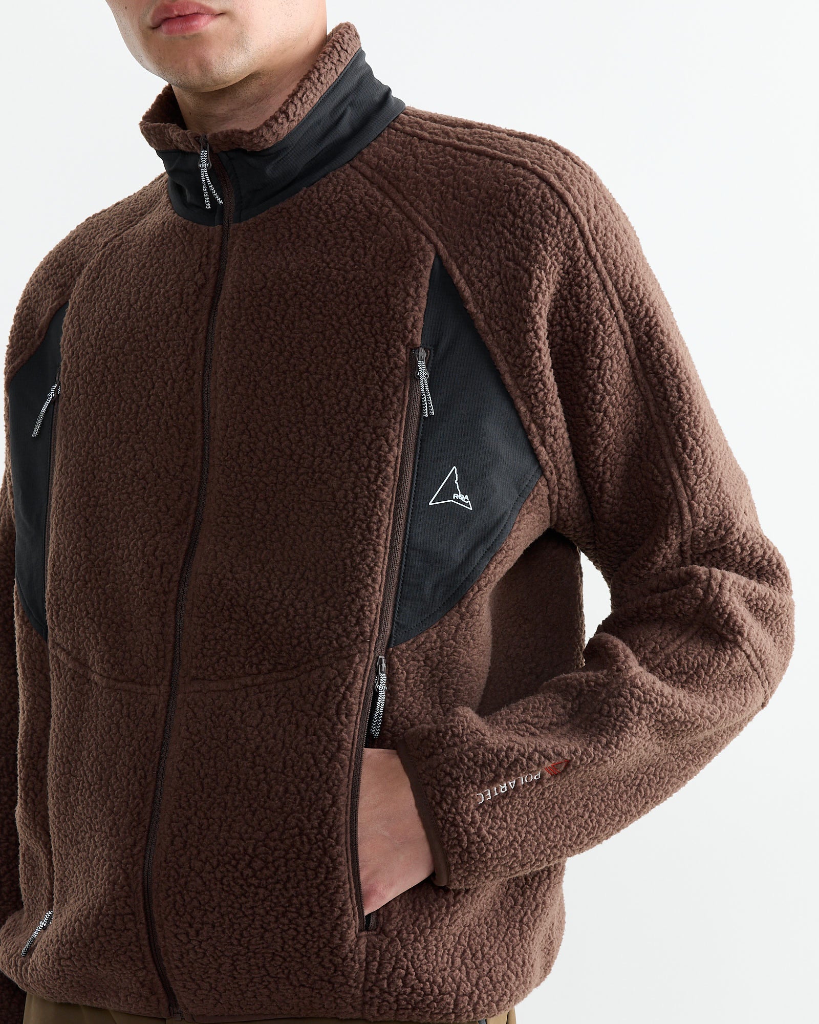 ROA Polartec Fleece Jacket Dark Brown/Black - Dark Brown/Black / L (264638)