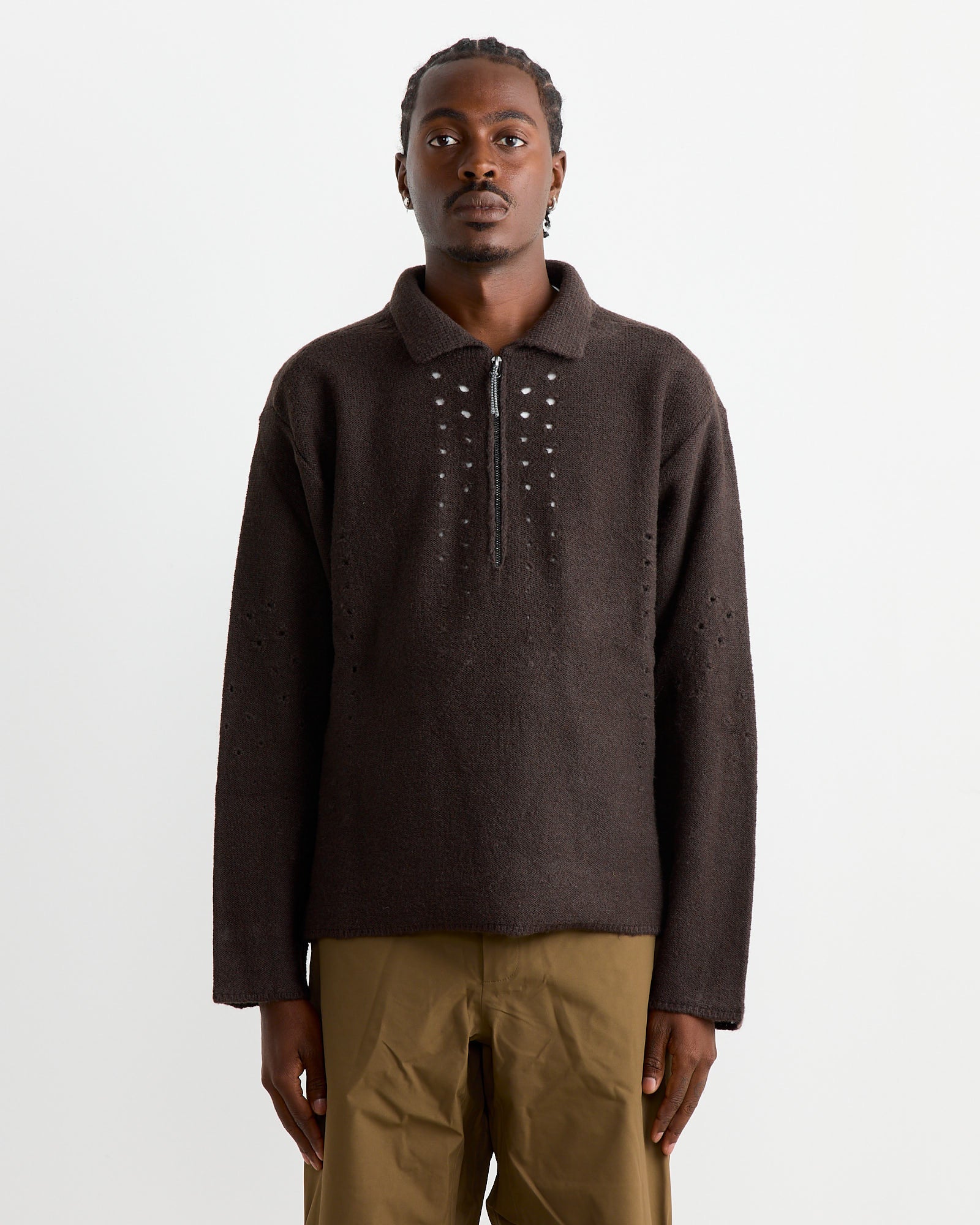 Mohair Polo in Brown