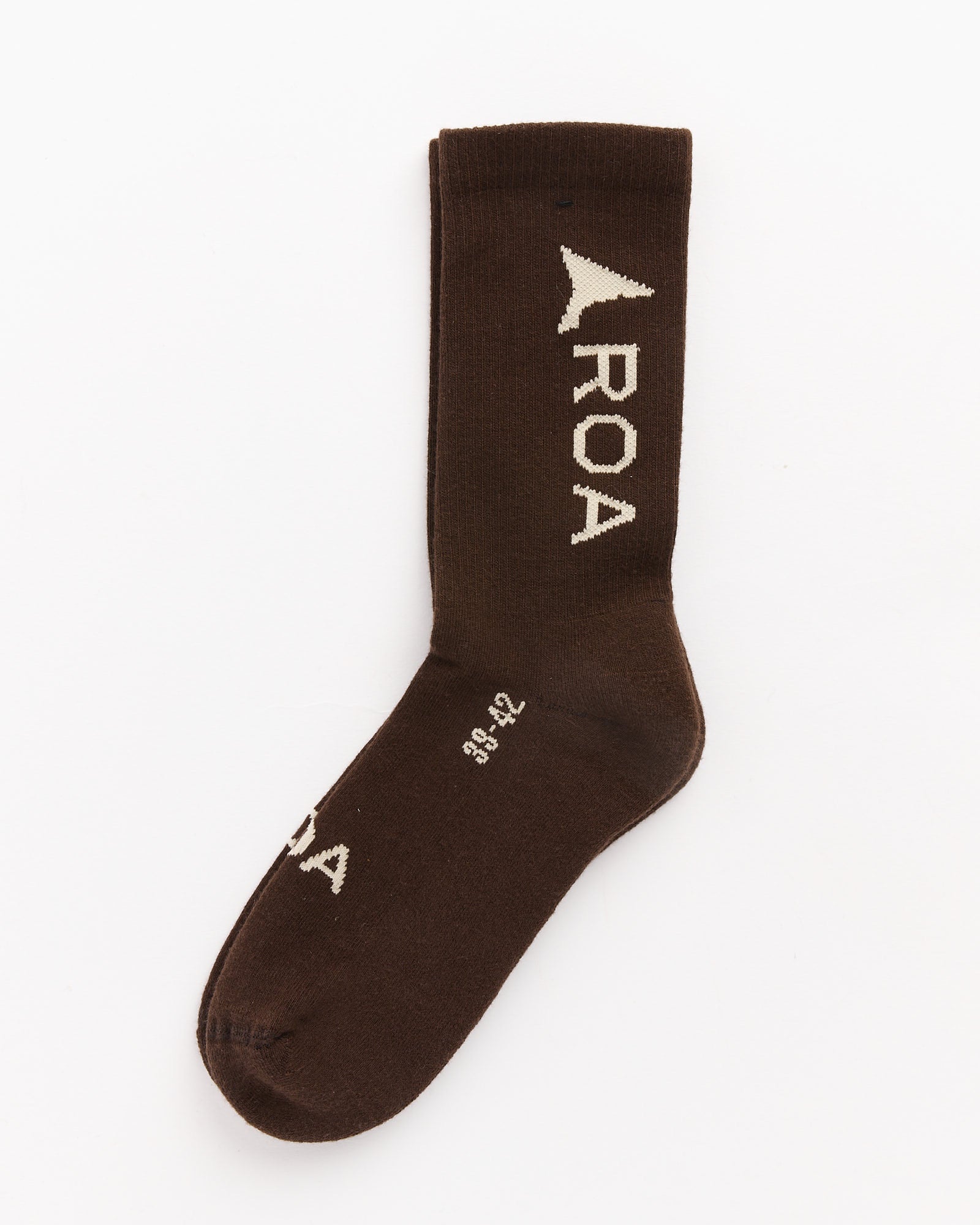 ROA Logo Socks Dark Brown - Dark Brown / 39-42 (264665)