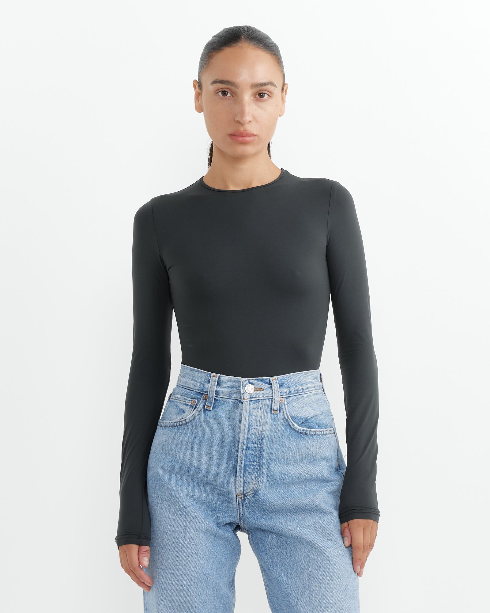 AGOLDE Aura L/S Bodysuit Granite - Granite / S (264778)