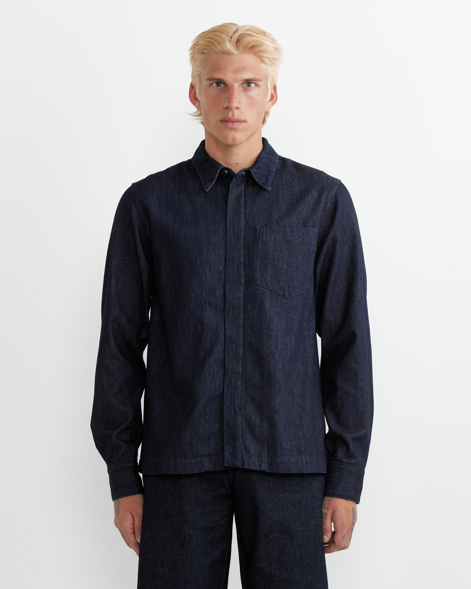 Zip Shirt in Indigo