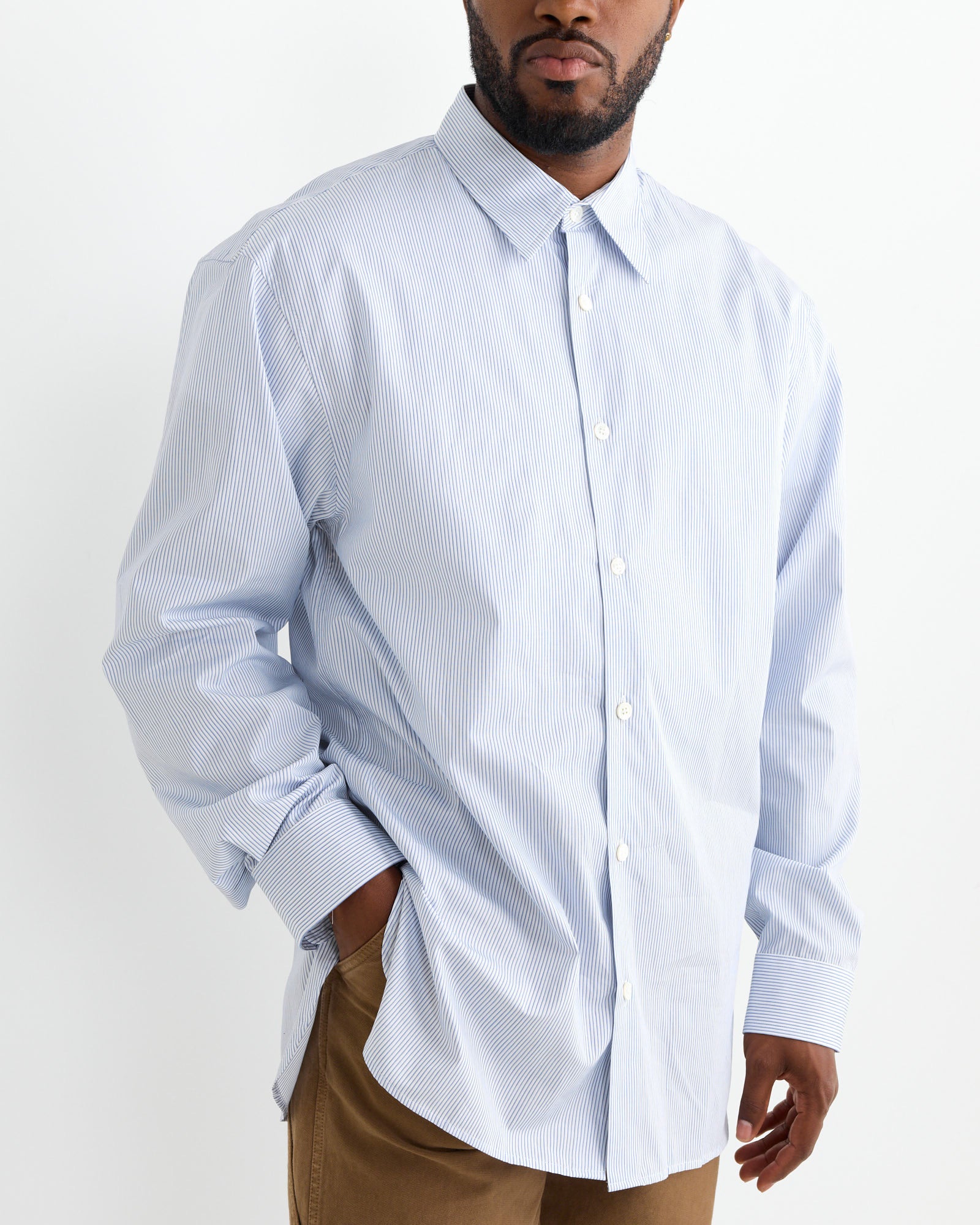 Pinstriped Button-Up Shirt in Desa