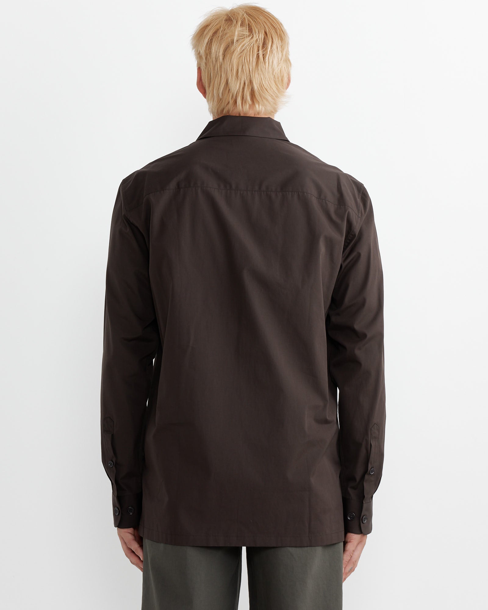 Cotton Overshirt in Dark Brown