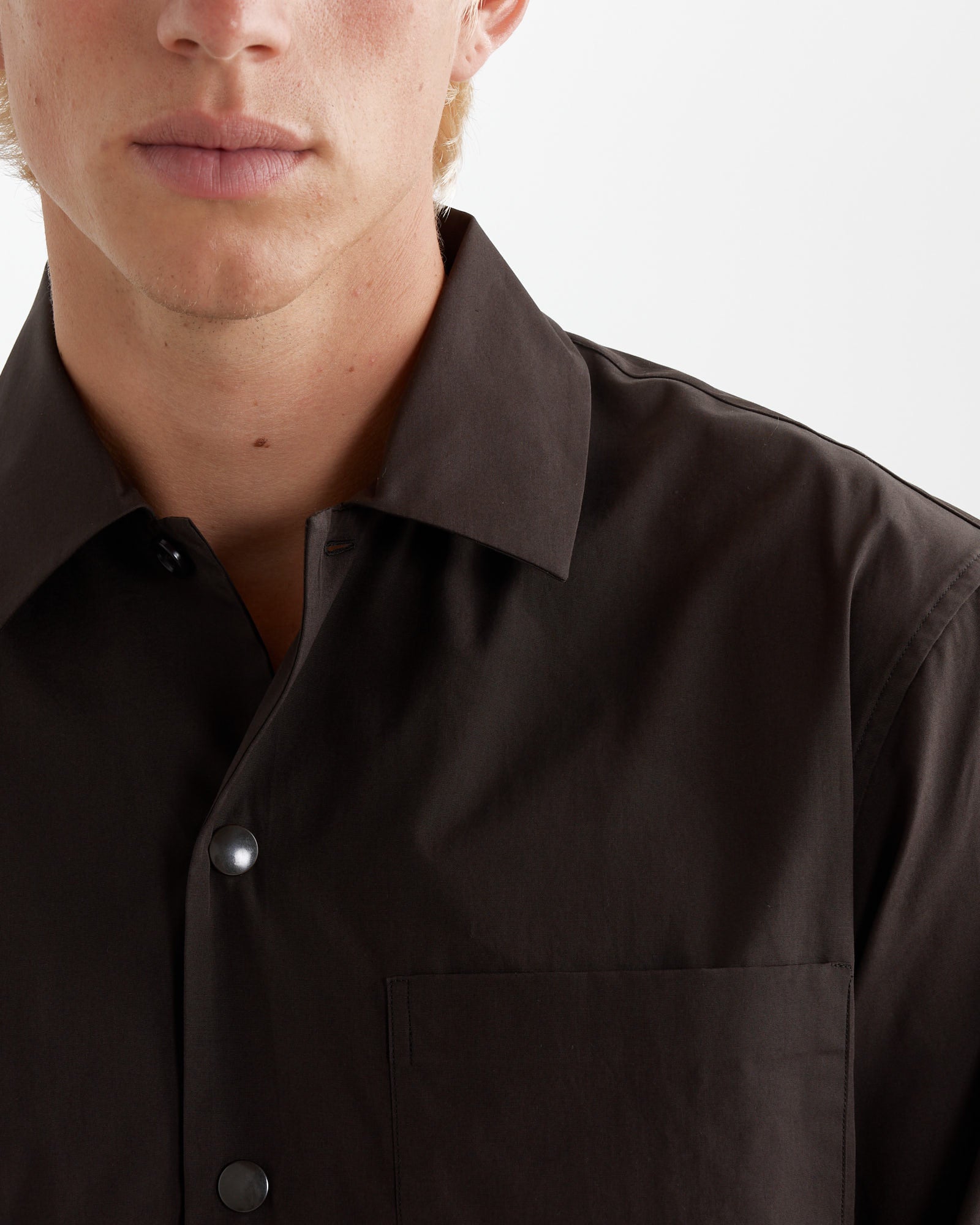 Cotton Overshirt in Dark Brown