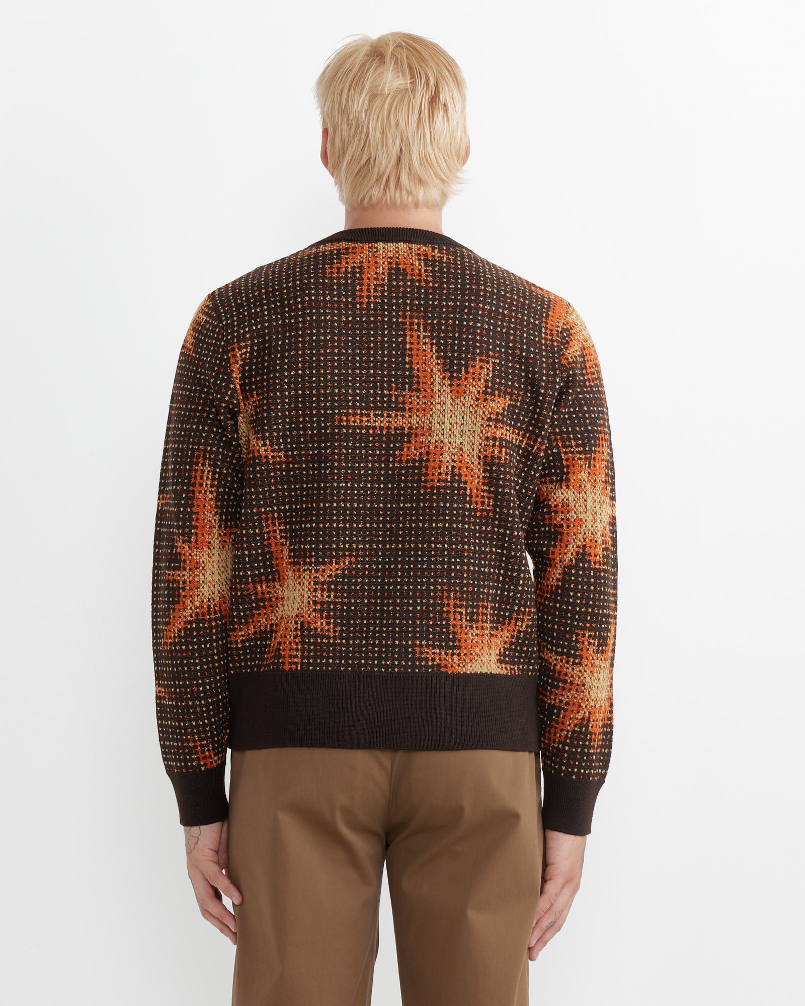 Jacquard Sweater in Dark Brown