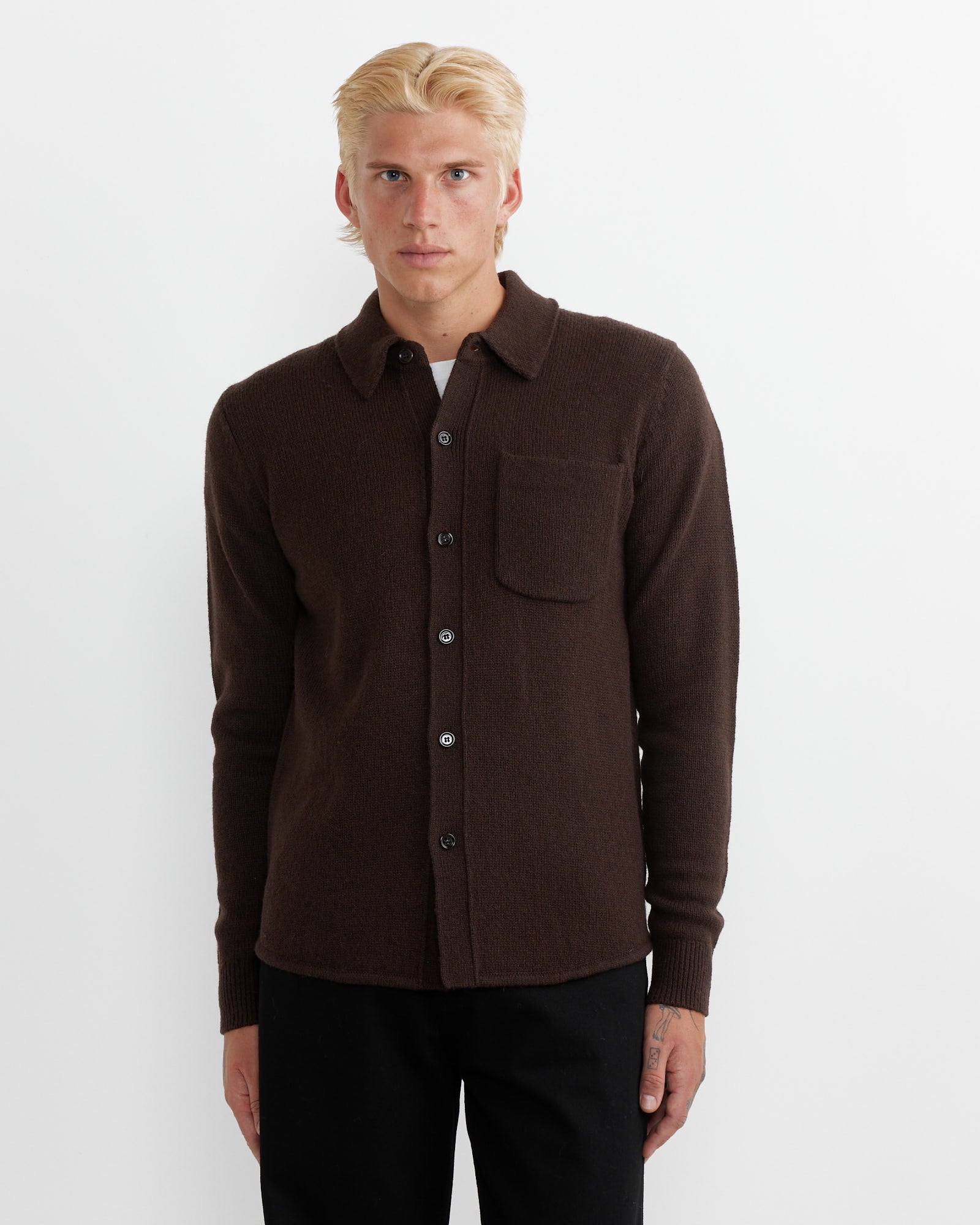 Dries Van Noten Mullins 9705 Shirt Dark Brown - Dark Brown / M (265074)