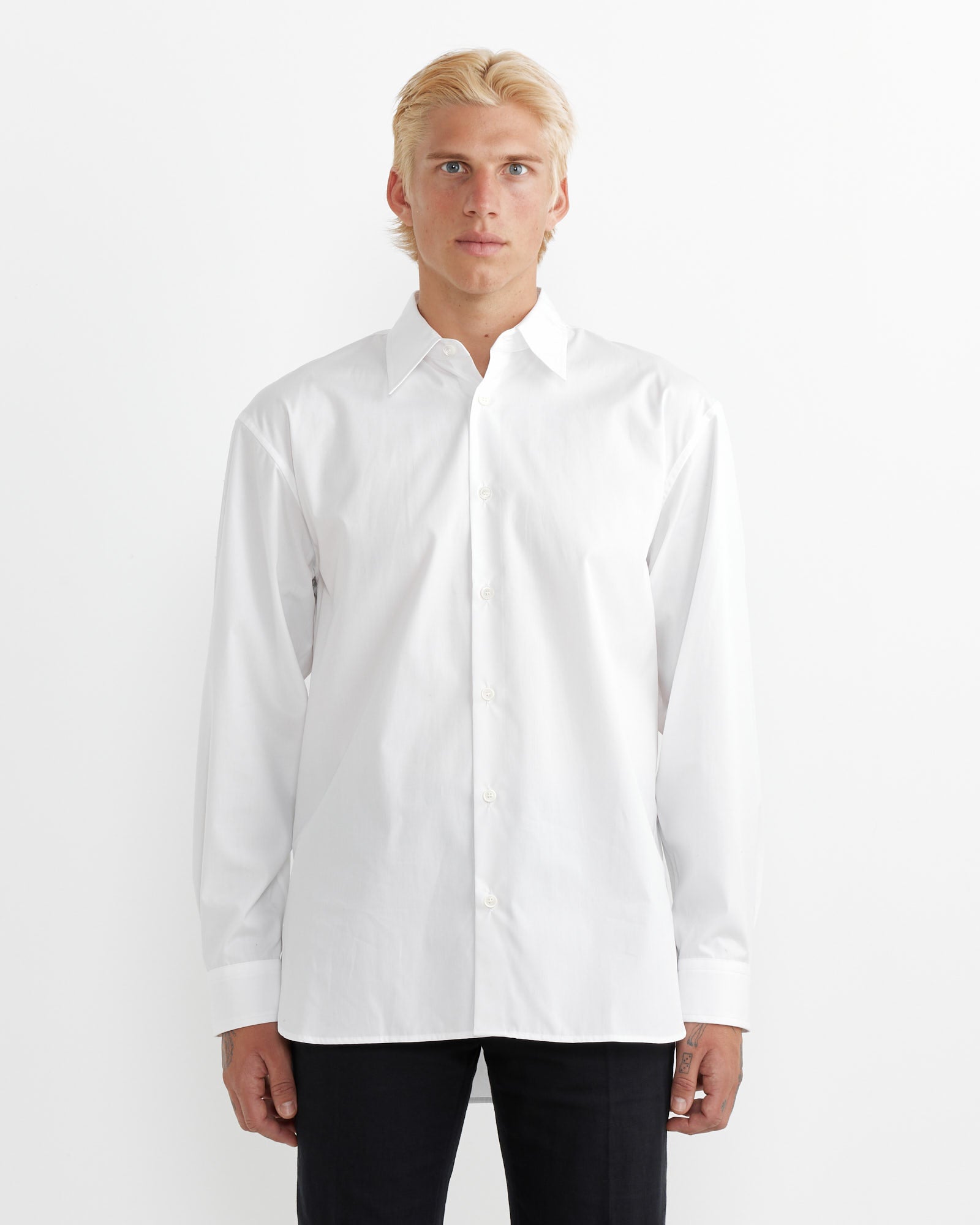 Cotton Button-Down Shirt in White