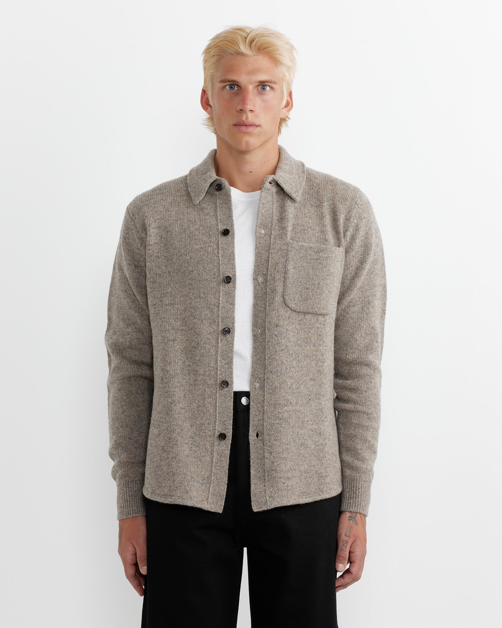 Dries Van Noten Mullins 9705 Shirt Grey Melange - Grey Melange / M (265078)