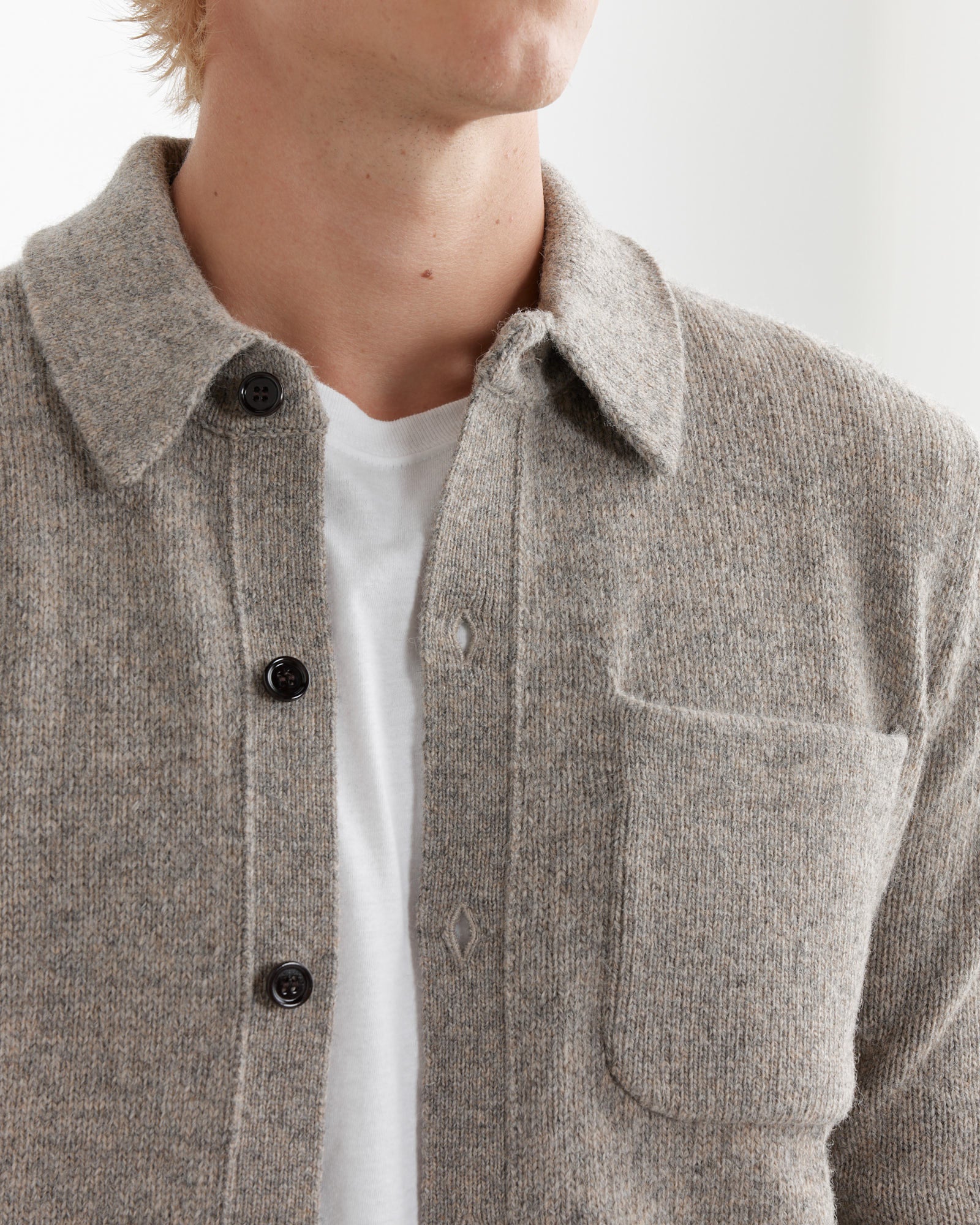 Pocket Shirt in Grey Melange