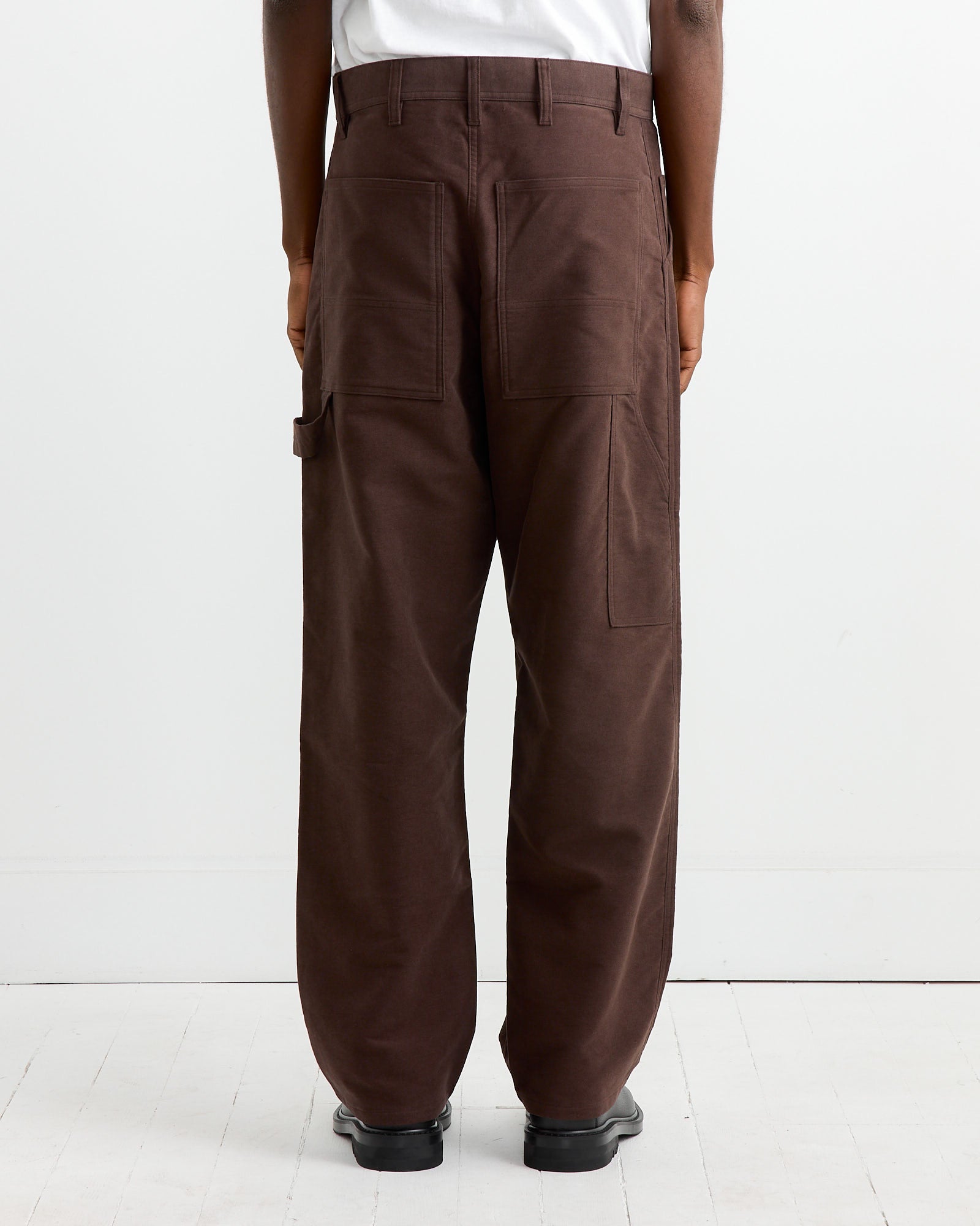 Cotton Silk Moleskin Pant in Brown