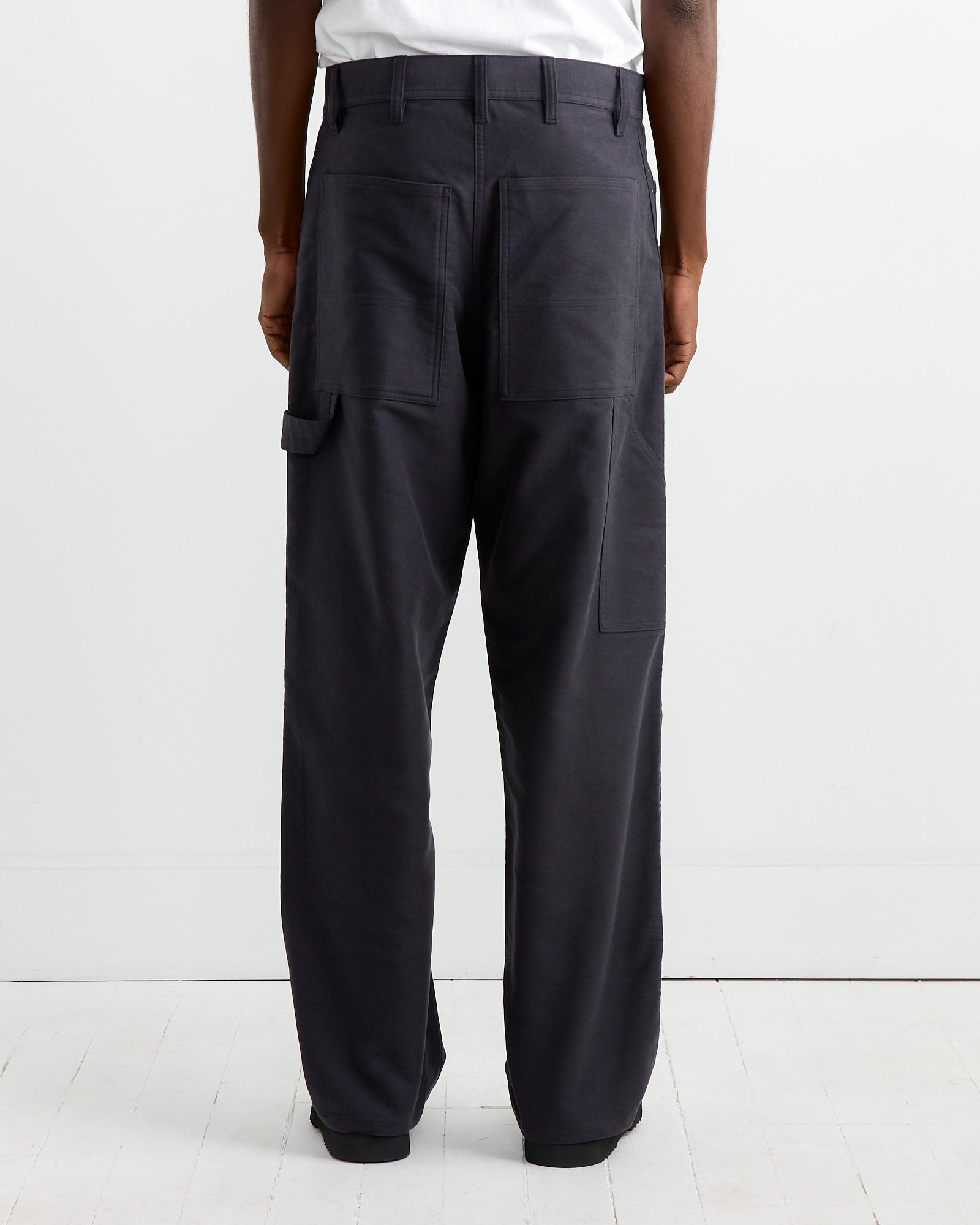 Cotton Silk Moleskin Pant in Navy