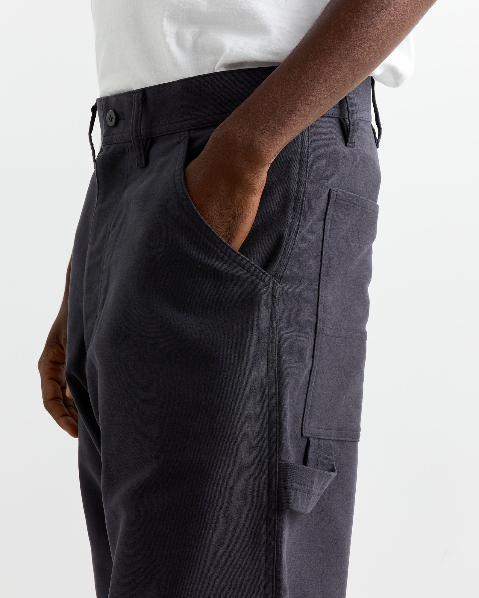 Cotton Silk Moleskin Pant in Navy