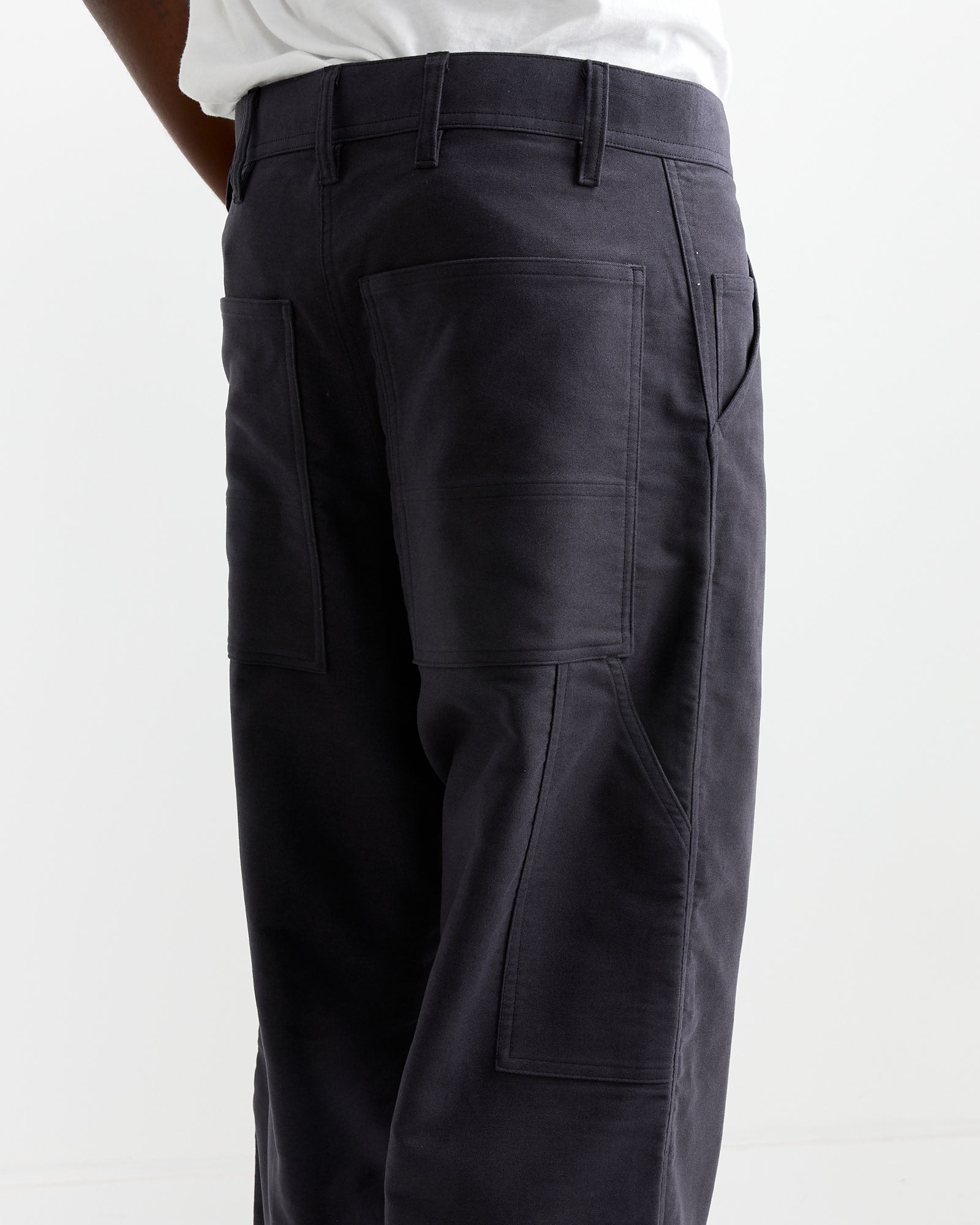 Cotton Silk Moleskin Pant in Navy