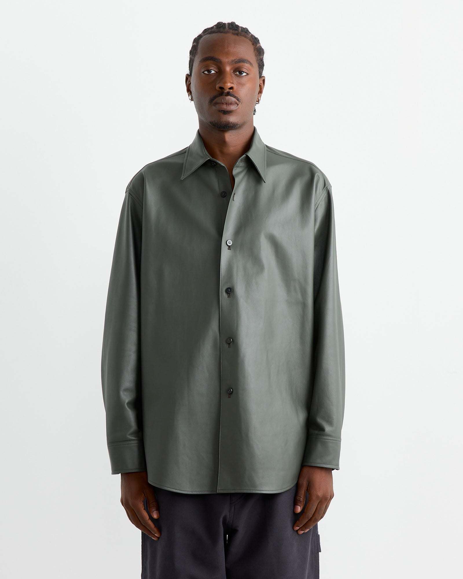 Cale Lamb Leather Light Shirt Green - Green / 4 (265408)