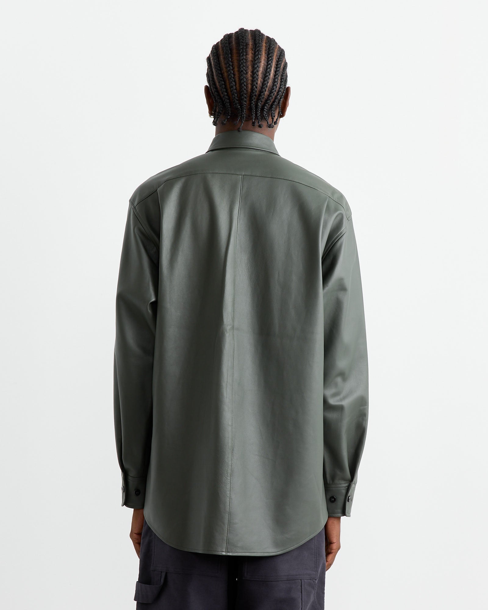 Lamb Leather Light Shirt in Green