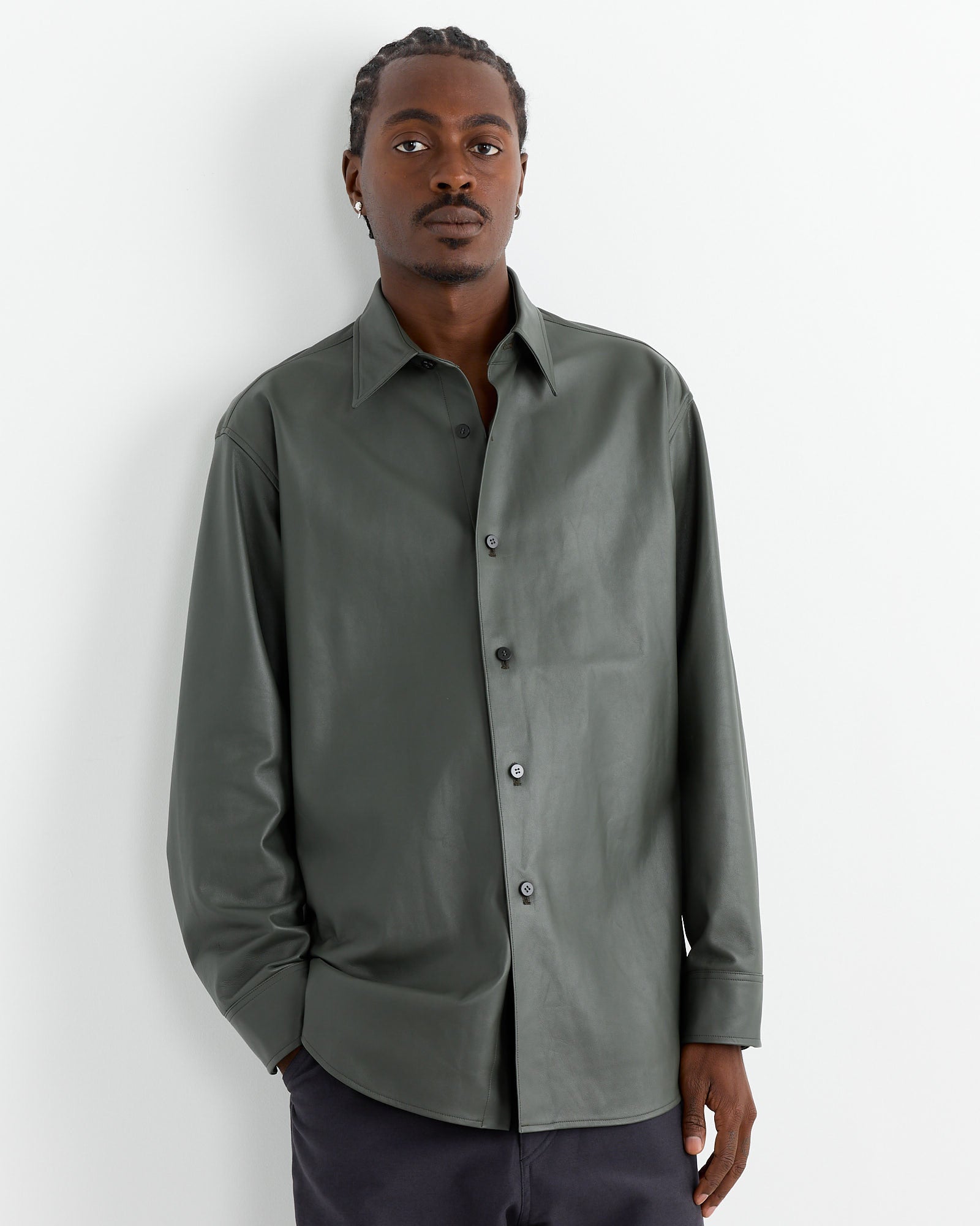 Cale Lamb Leather Light Shirt Green - Green / 4 (265408)