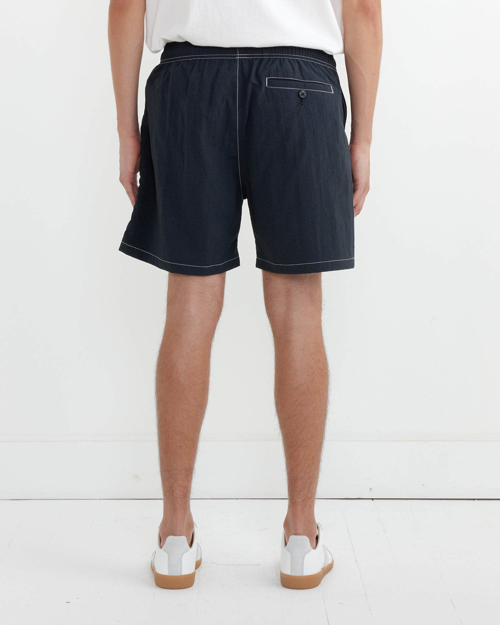 Contrast Stitch SM Short Taslan Nylon in Midnight