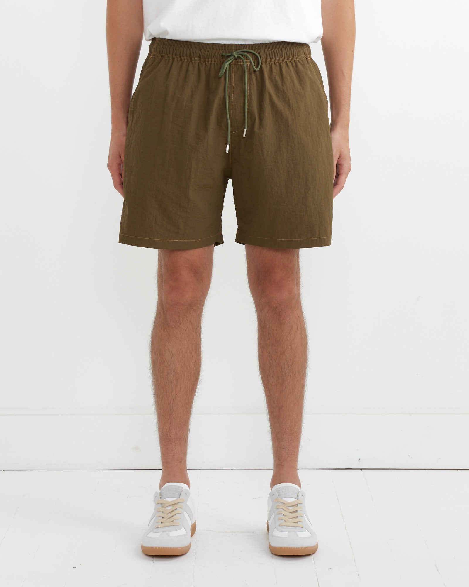 SMOCK Contrast Stitch SM Short in Taslan Nylon Olive - Olive / L (265440)