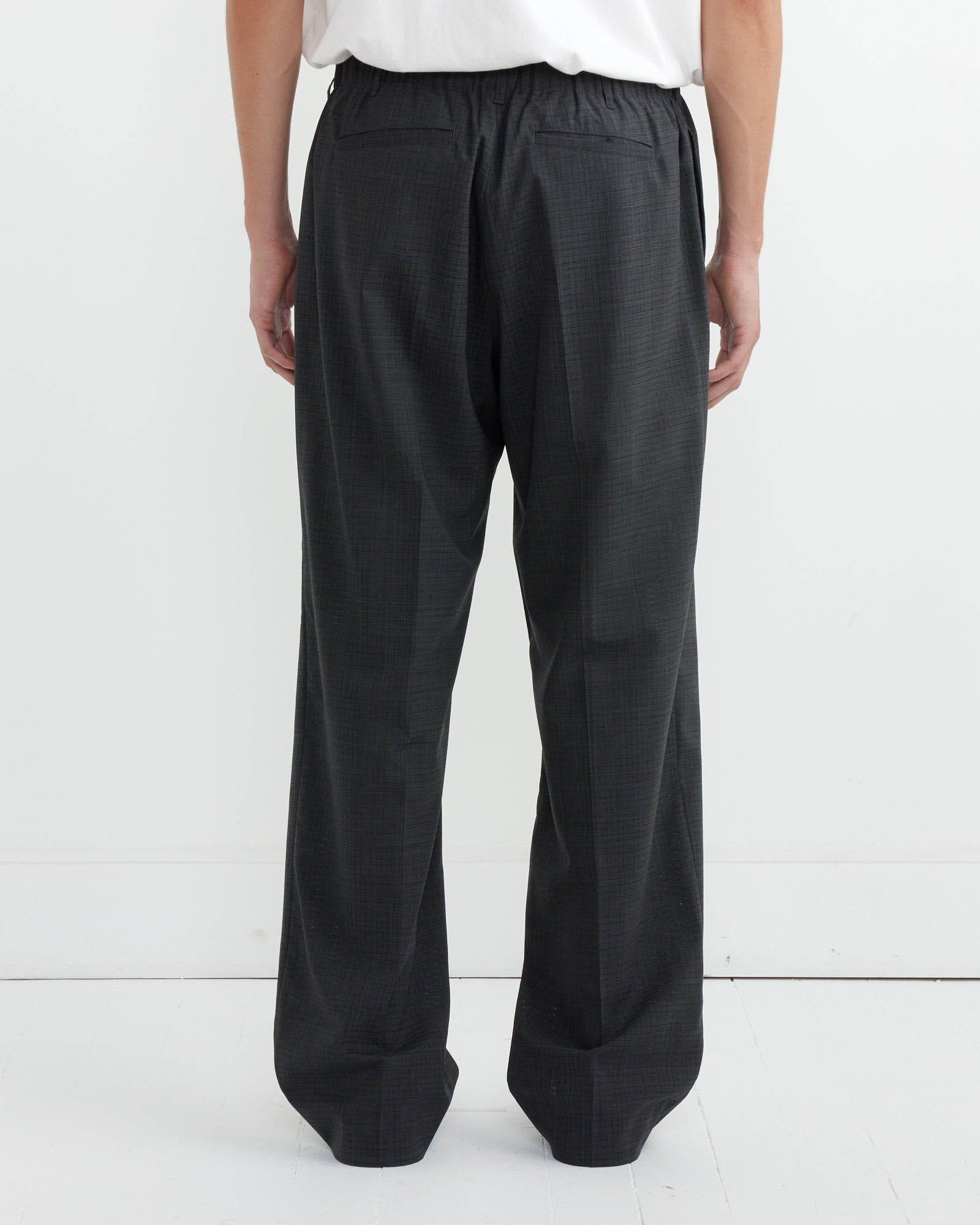 Drape Trouser Air Mesh in Charcoal Plaid