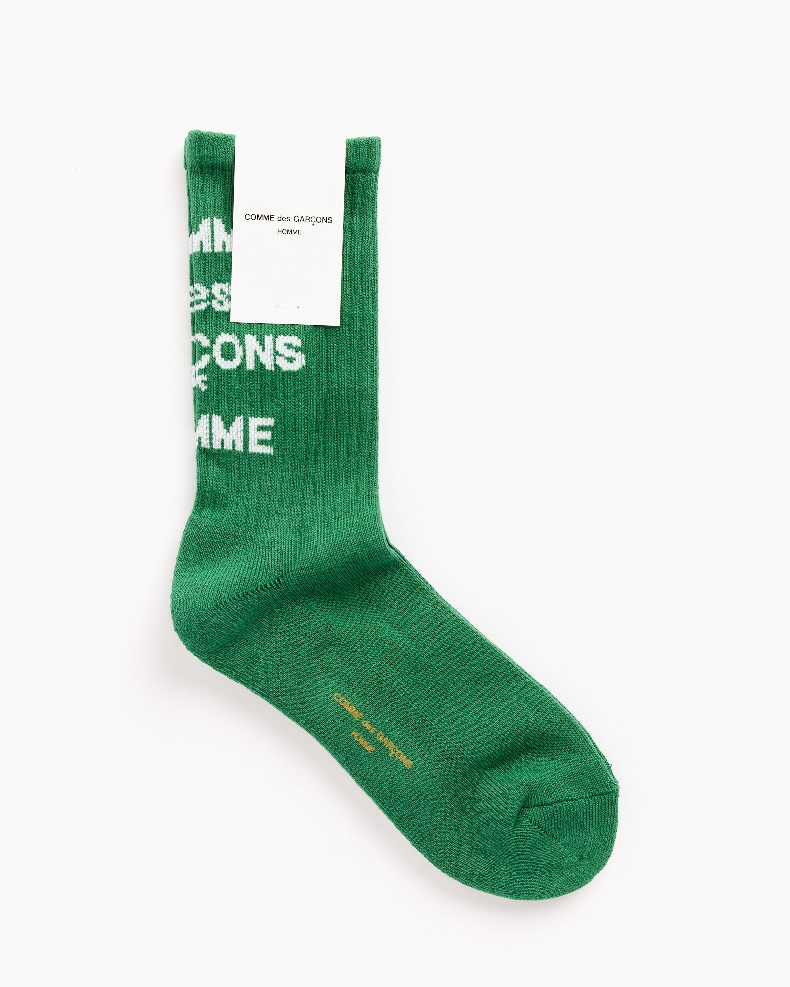 Logo Socks in Green/White