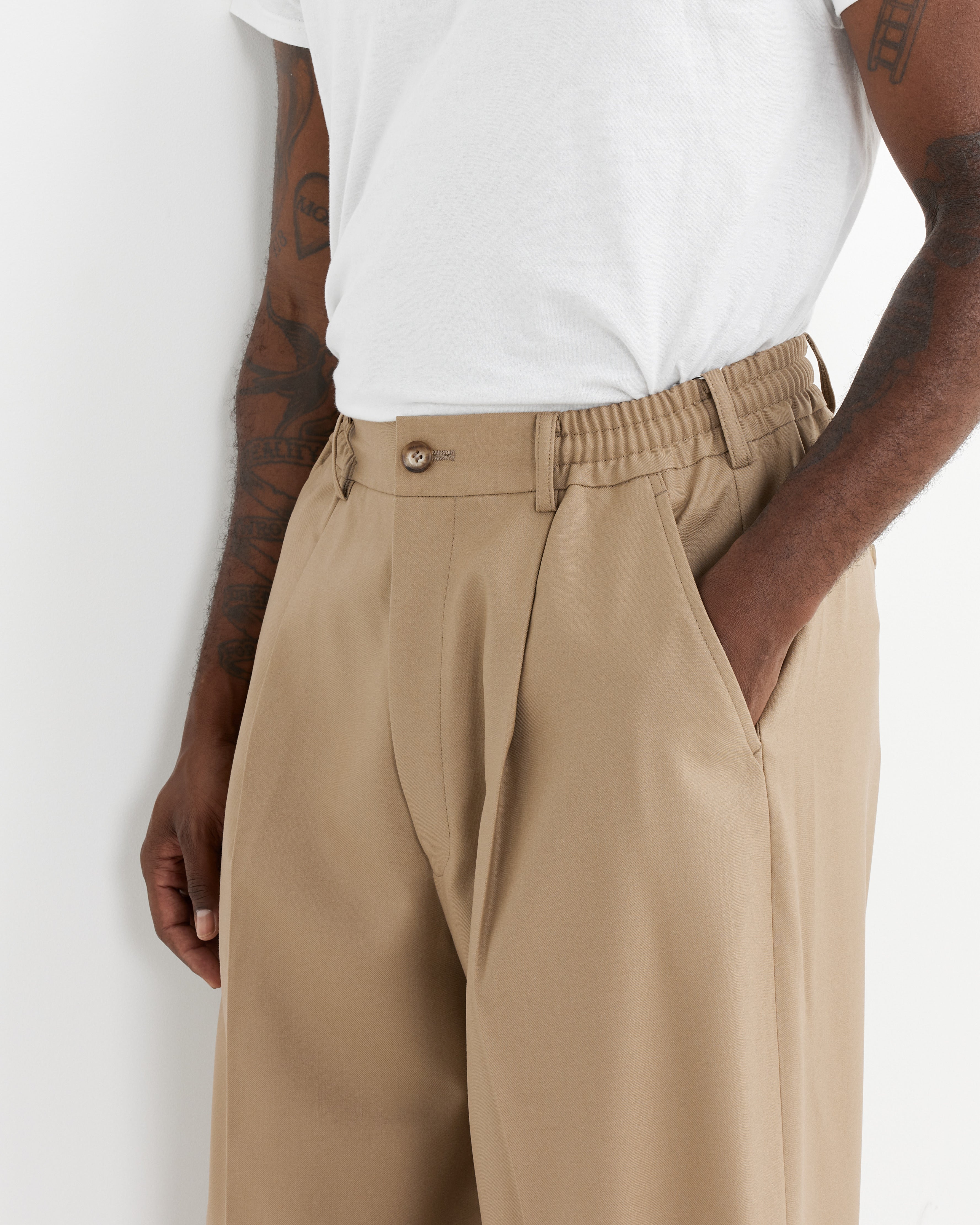 Double Weave Pant in Beige