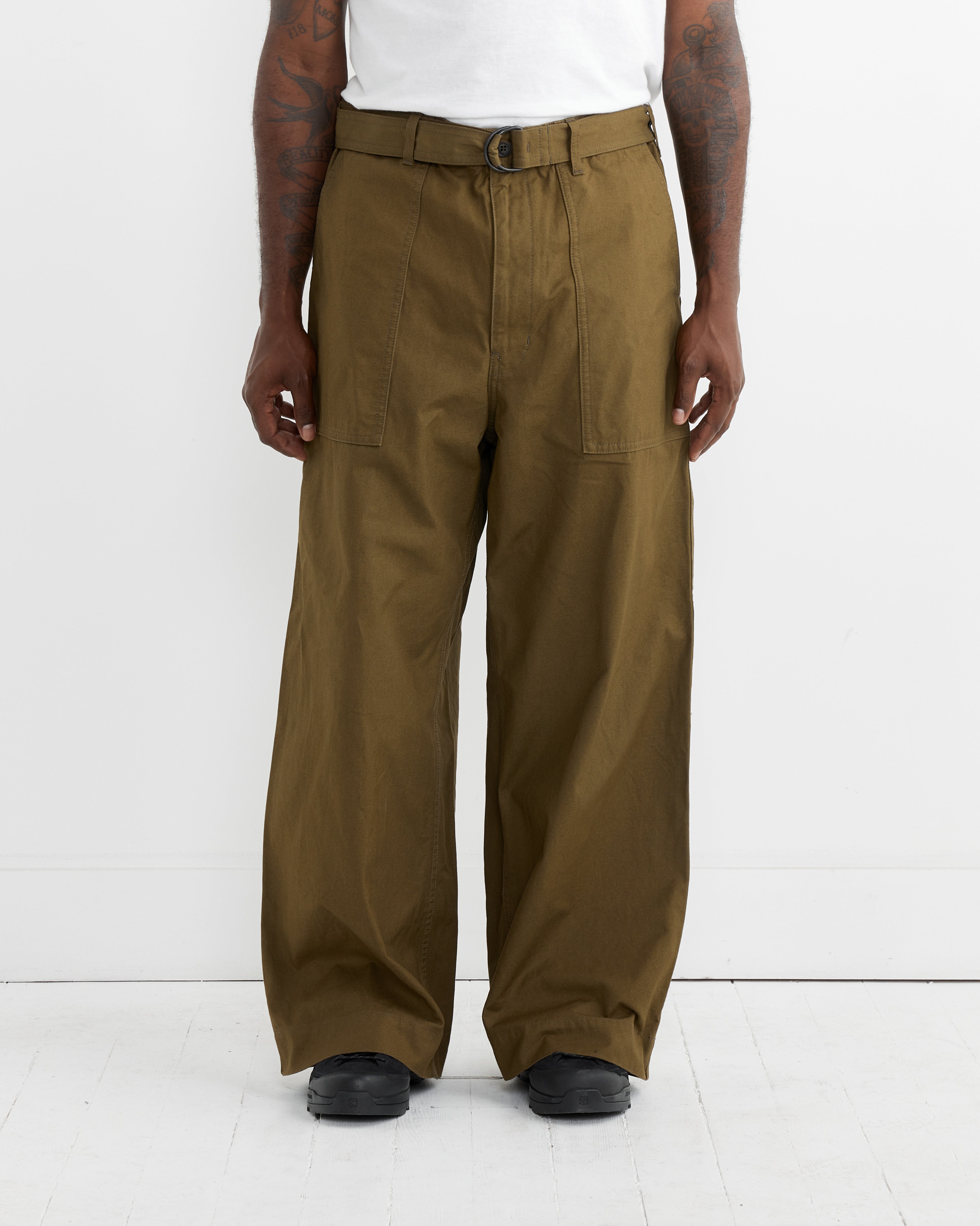 Belted Pant in Khaki