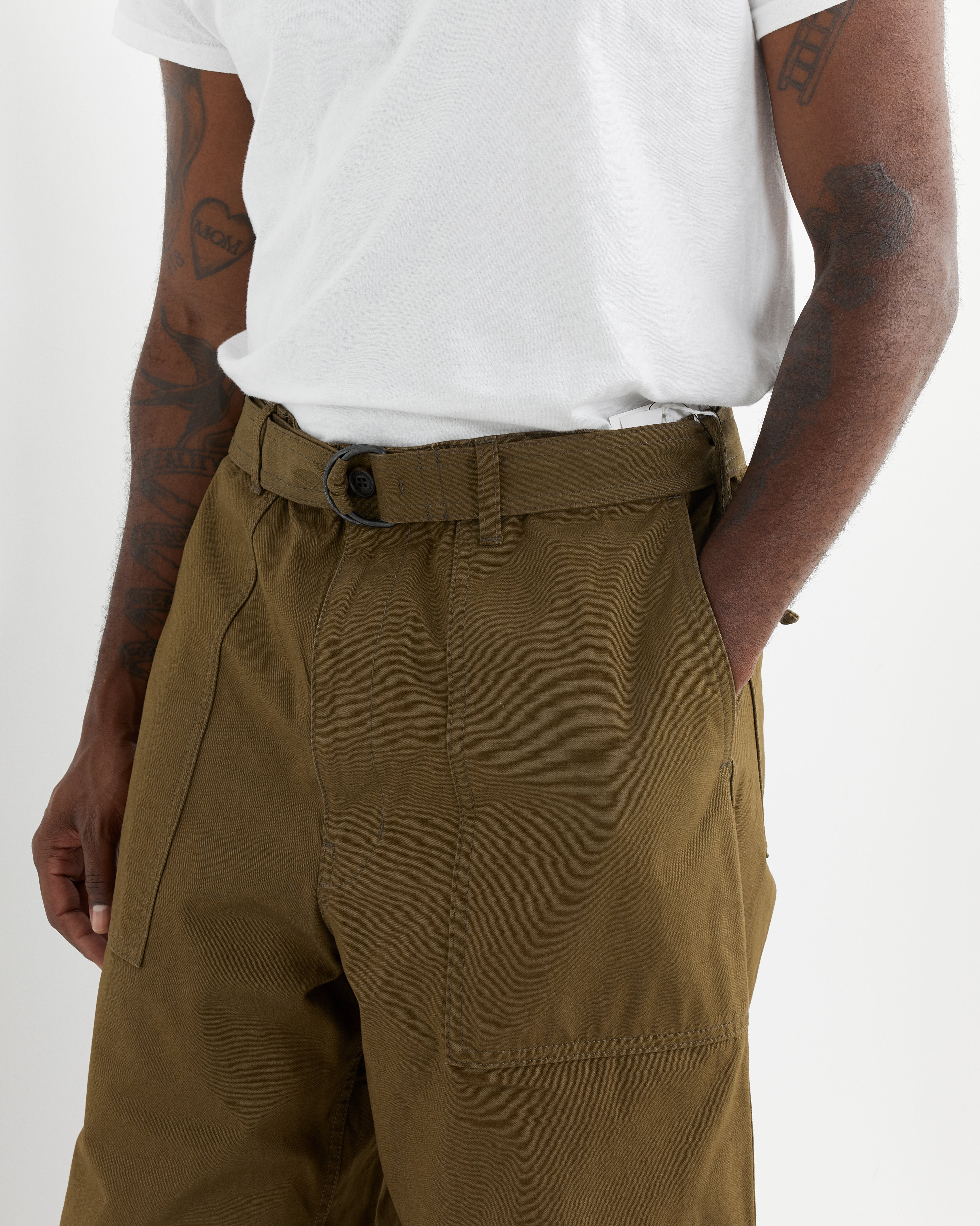 Belted Pant in Khaki