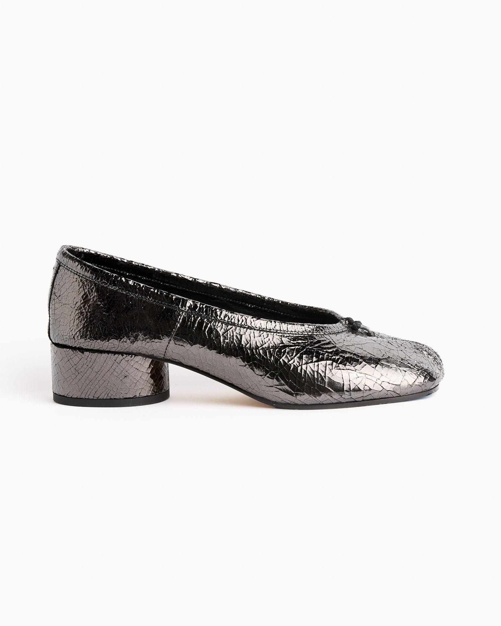 Tabi Ballerina in Crinkled Black - Crinkled Black / 38 (265628)