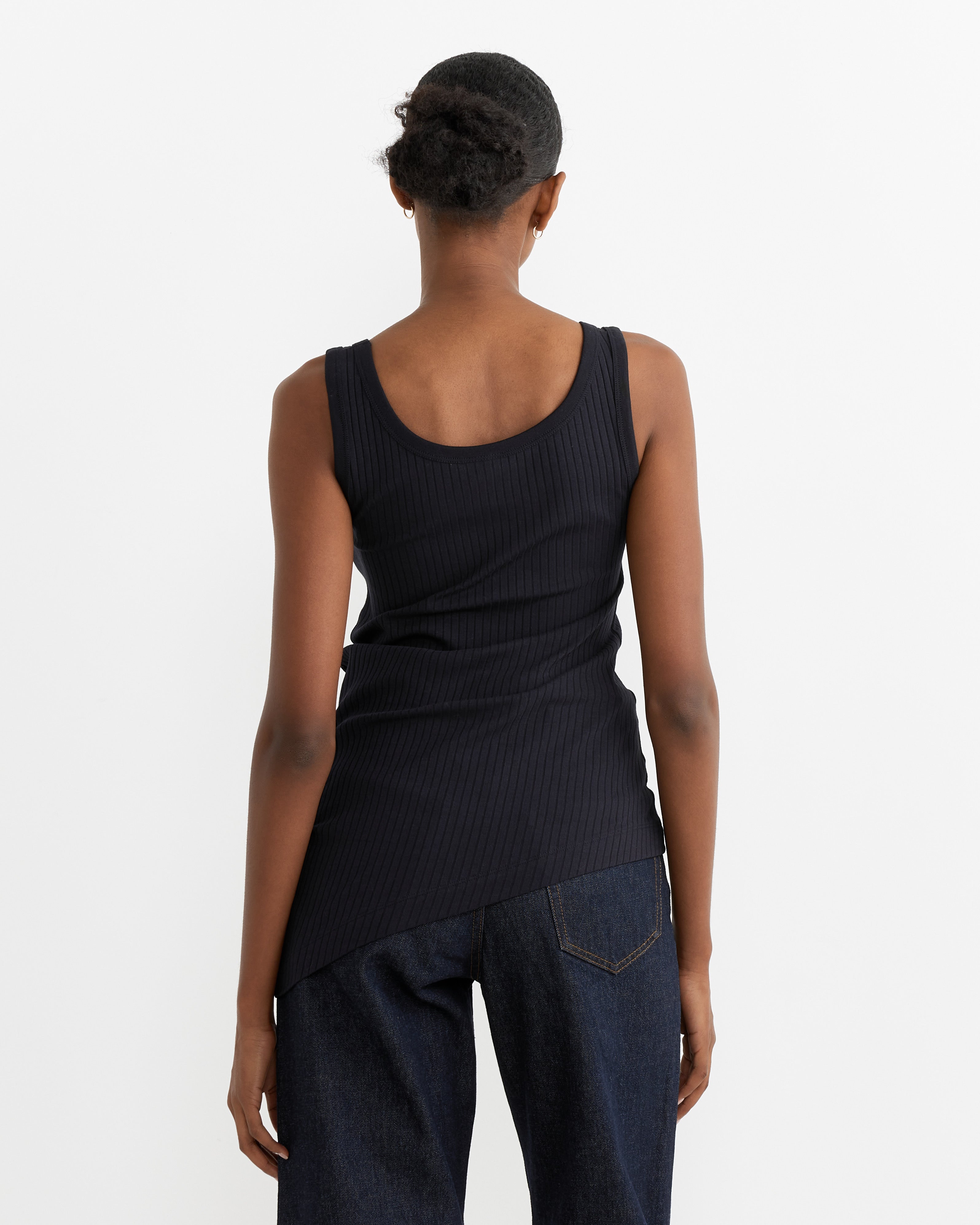 Asymmetrical Tank Top in Navy