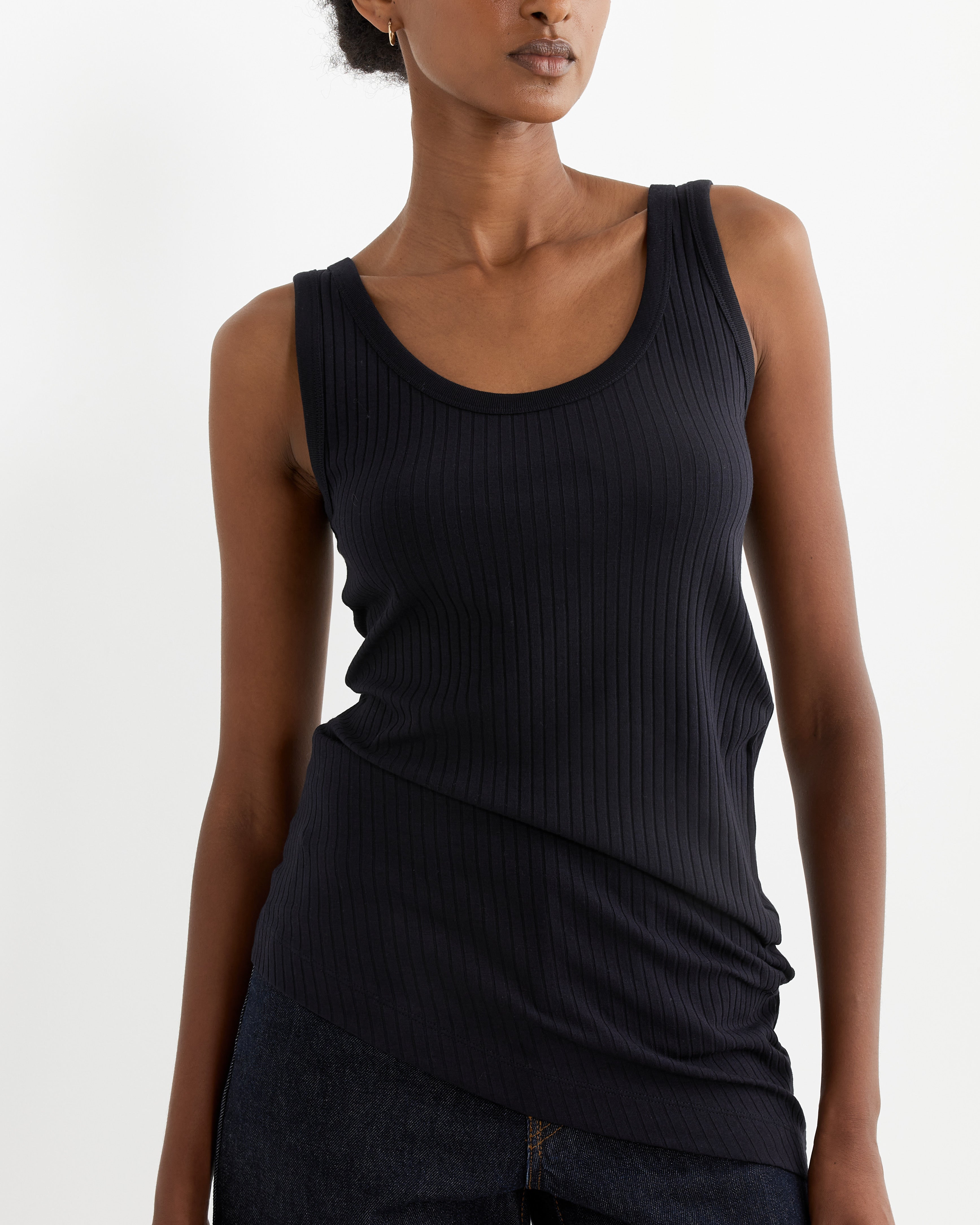 Asymmetrical Tank Top in Navy - Navy / XS (265631)