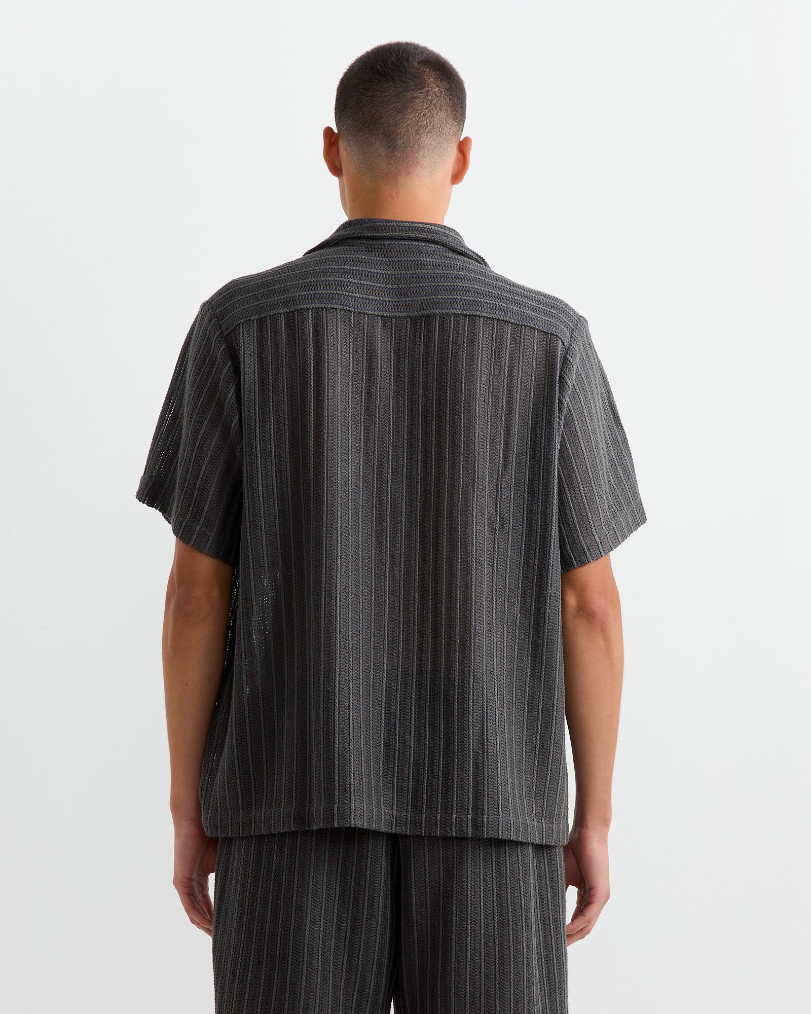 Acoustic Shirt in Cotton/Linen Mesh Olive