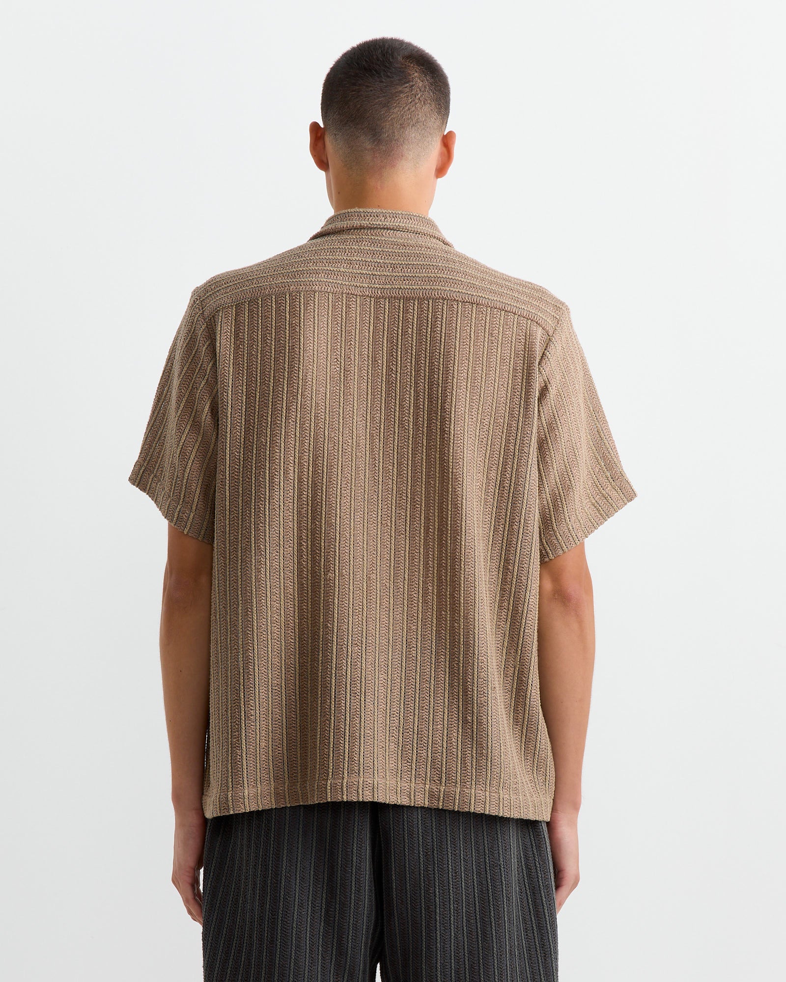 Acoustic Shirt in Cotton/Linen Mesh Tan - Cotton/Linen Mesh Tan / M (265769)