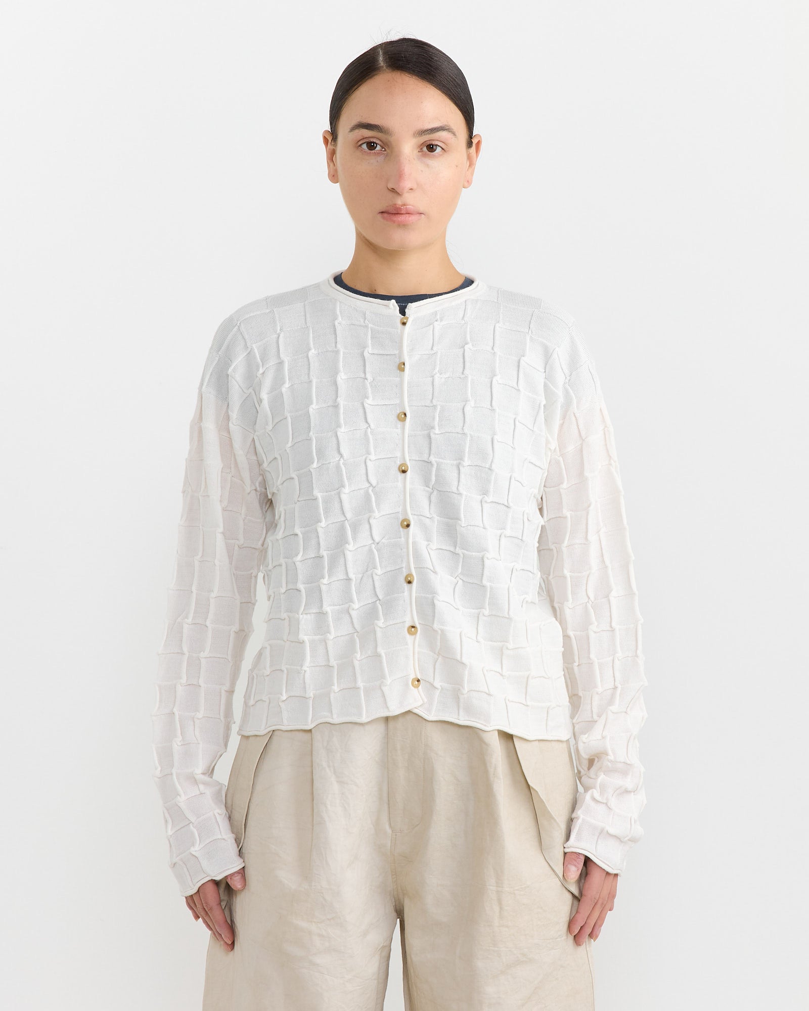 Lauren Manoogian Inlay Cardigan White - White / 1 (265802)