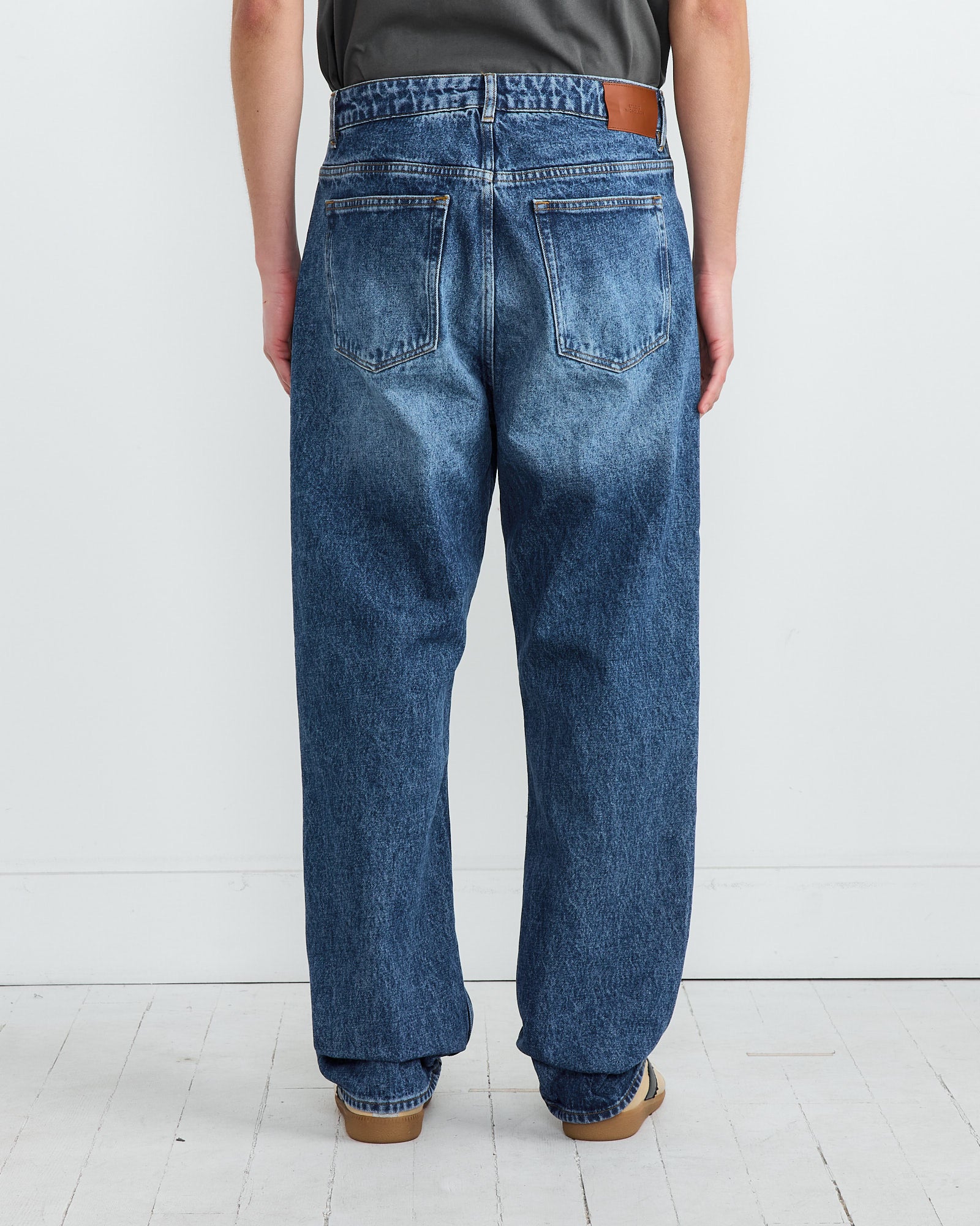 Studio Nicholson Riso Pant Worn Wash Indigo - Worn Wash Indigo / L (266106)