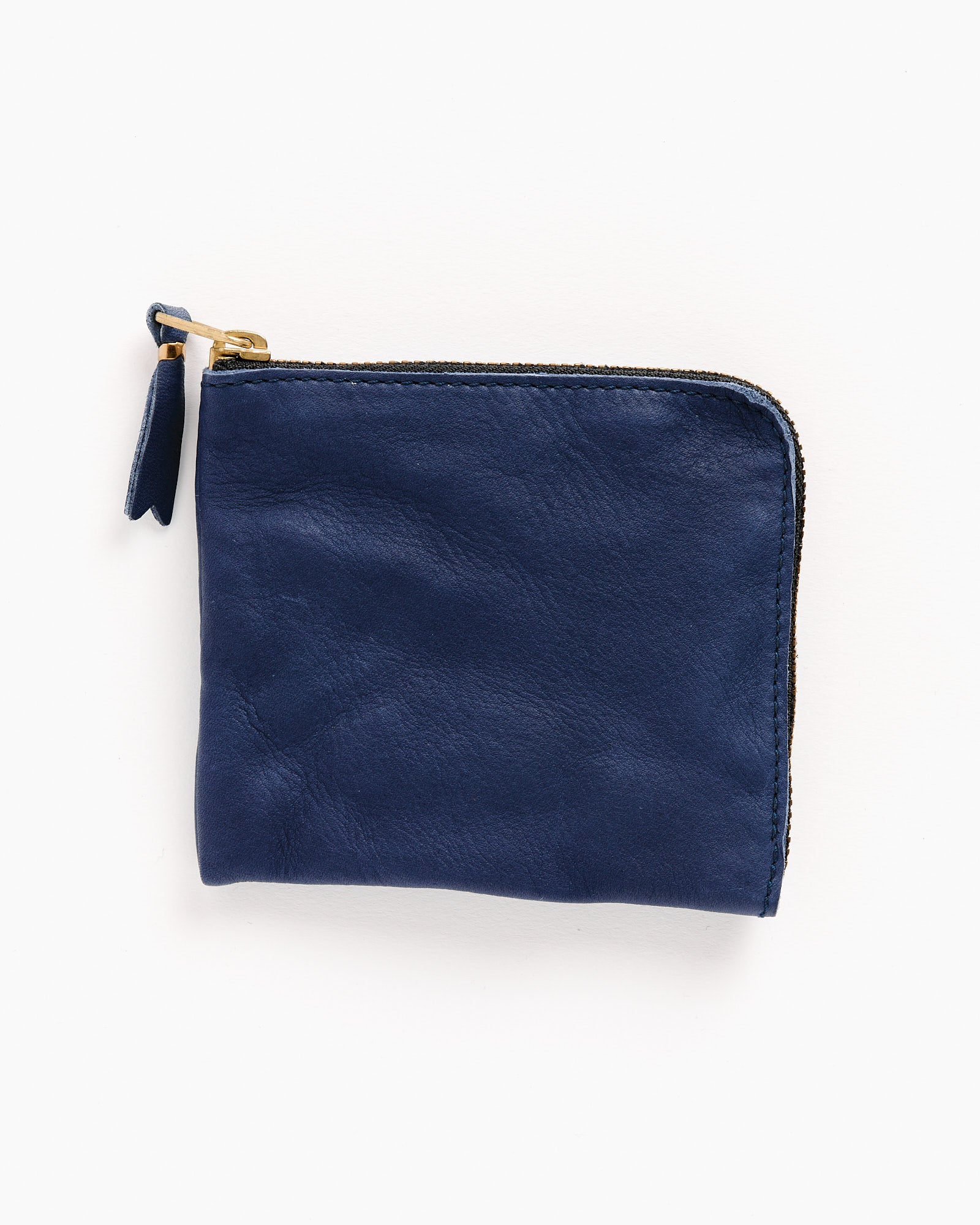 Washed Half Zip Wallet in Navy