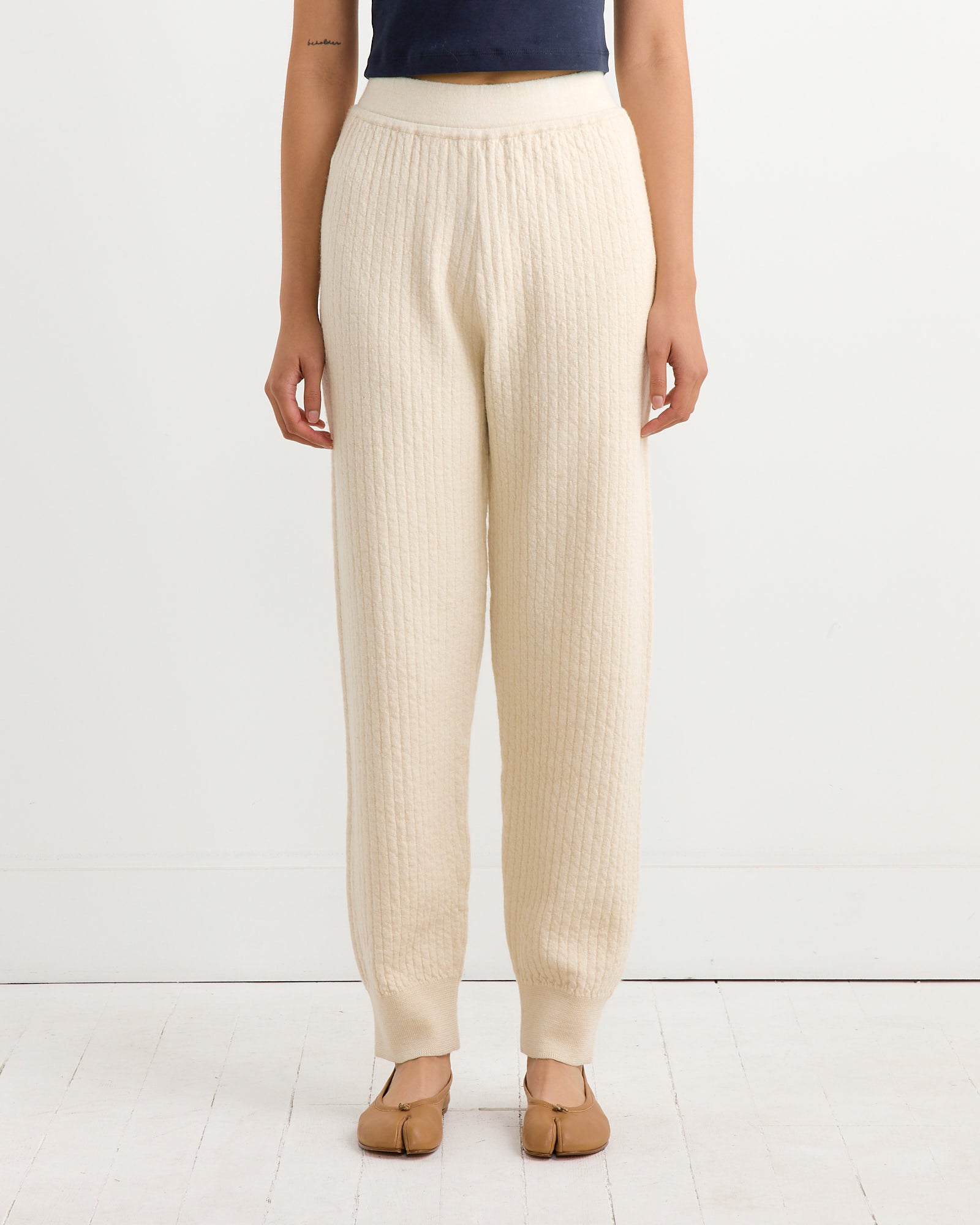 Lauren Manoogian Line Quilt Pant Raw White - Raw White / 1 (266378)